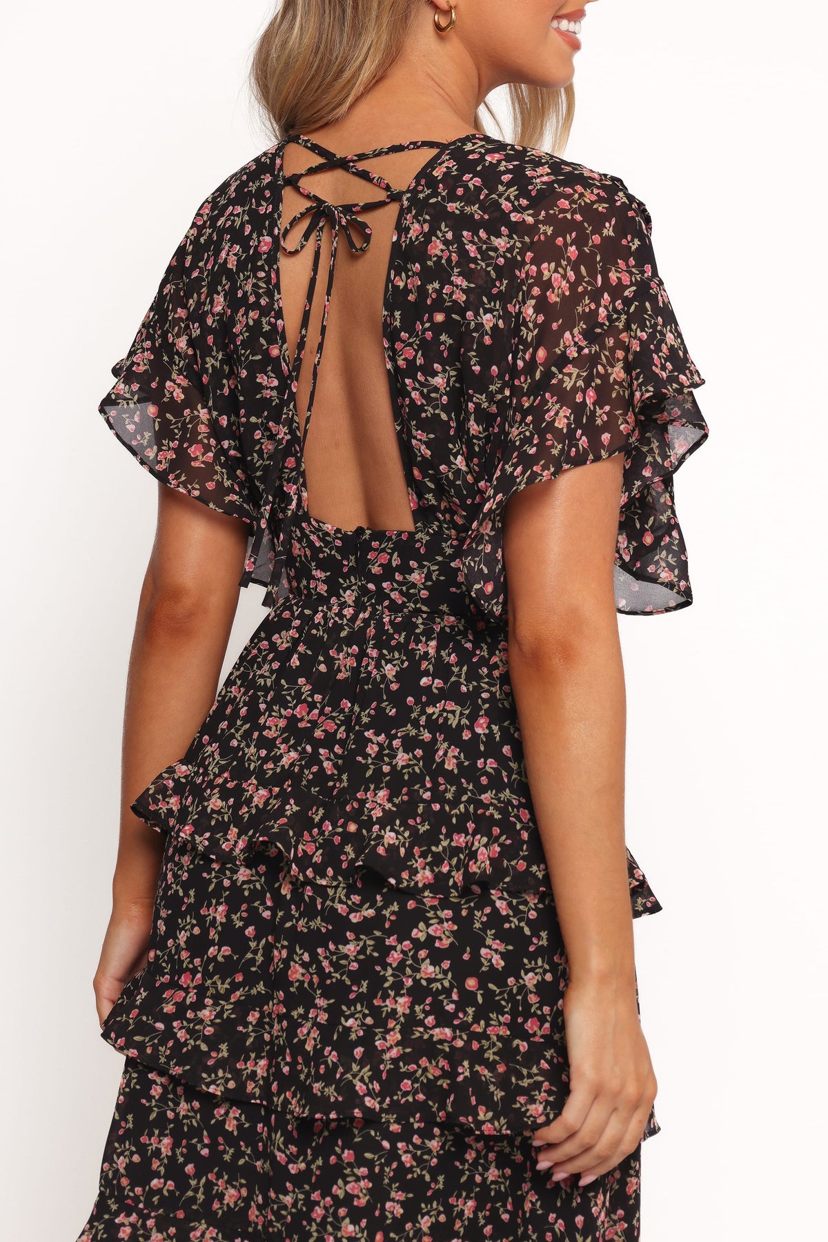 Wendi Ruffle Dress in Black Floral – view 6 of 6