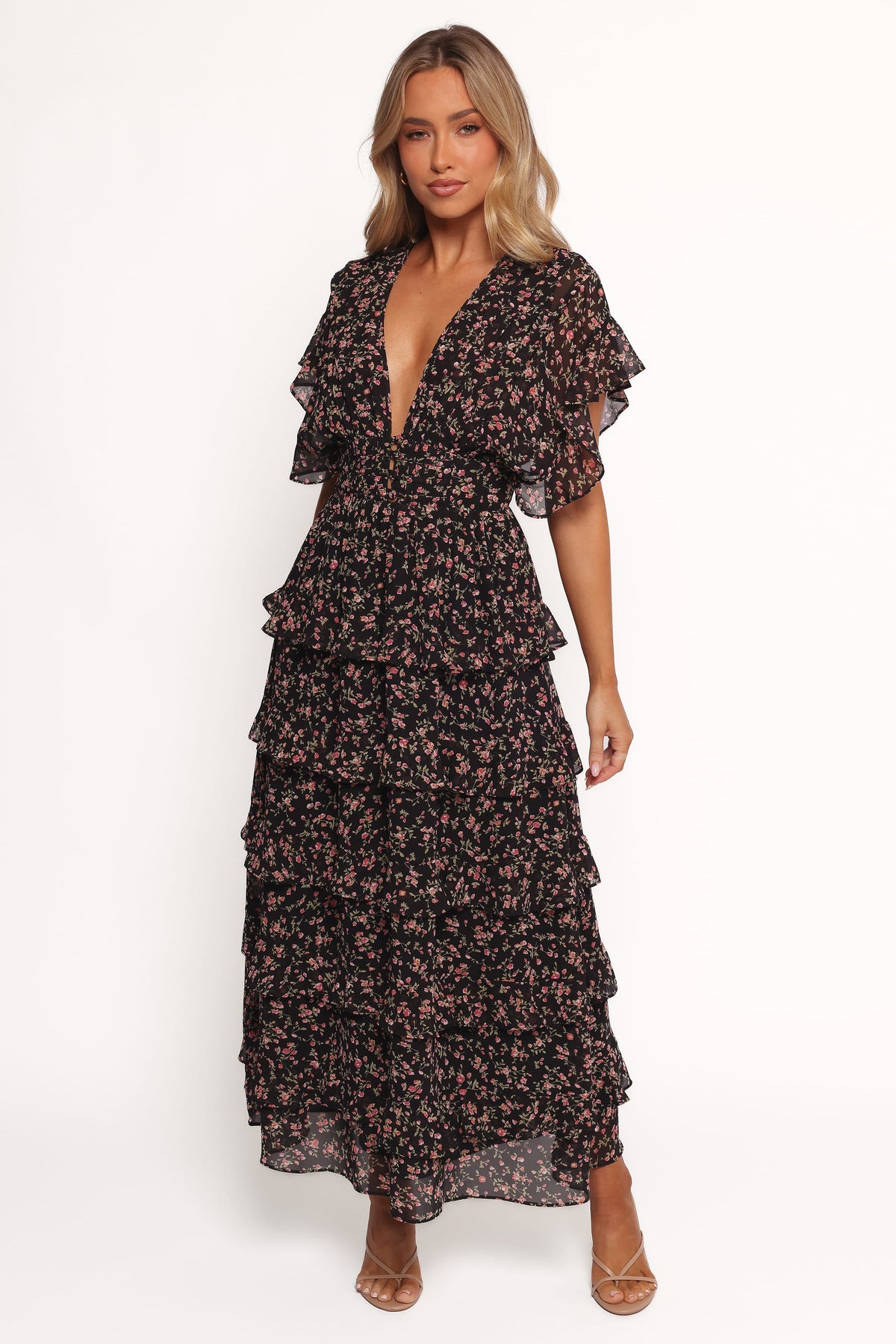 Wendi Ruffle Dress in Black Floral – view 2 of 6