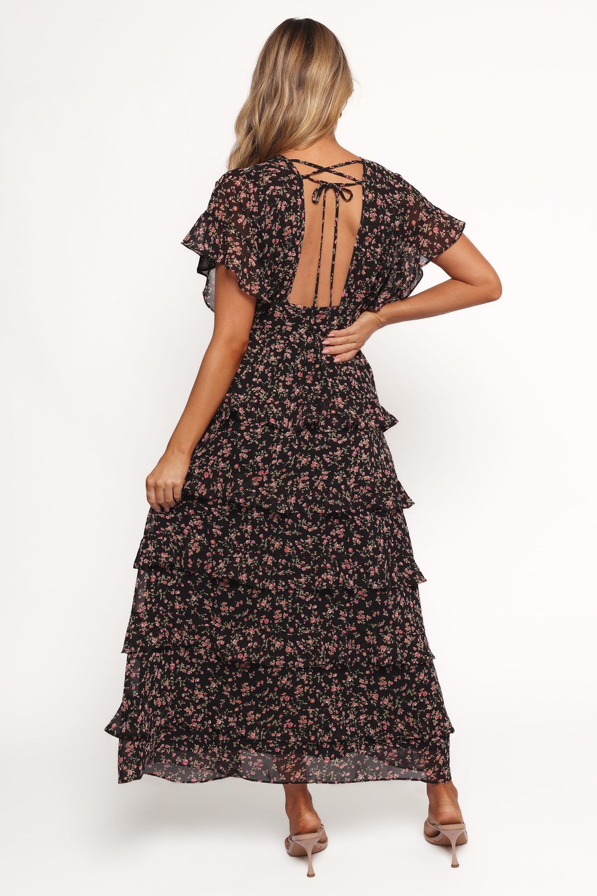 Wendi Ruffle Dress in Black Floral – view 4 of 6