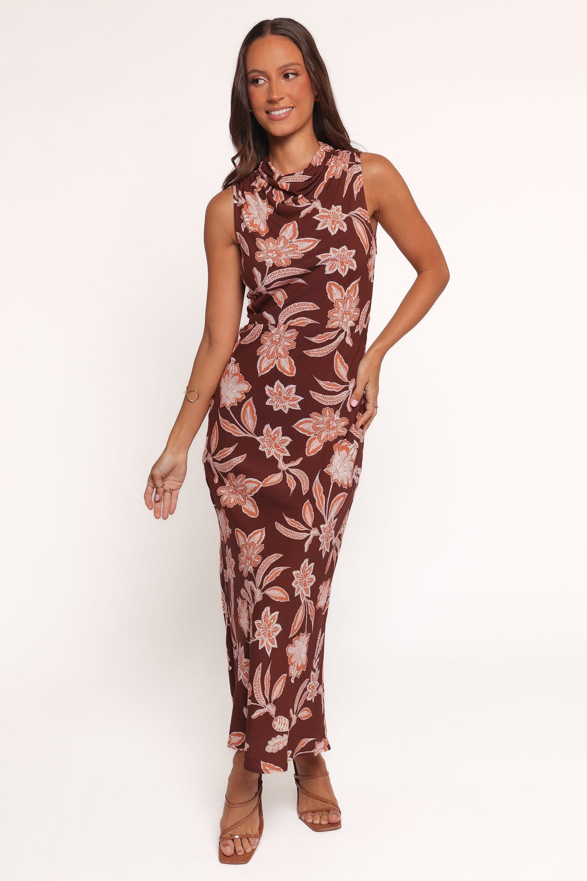 Wheeler Midi Dress in Orange Floral – view 1 of 6