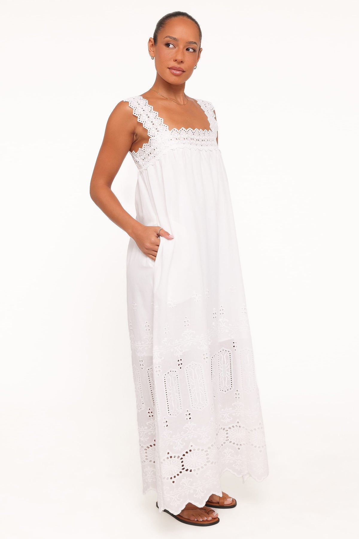 Winora Midi Dress in White Broderie – view 3 of 5