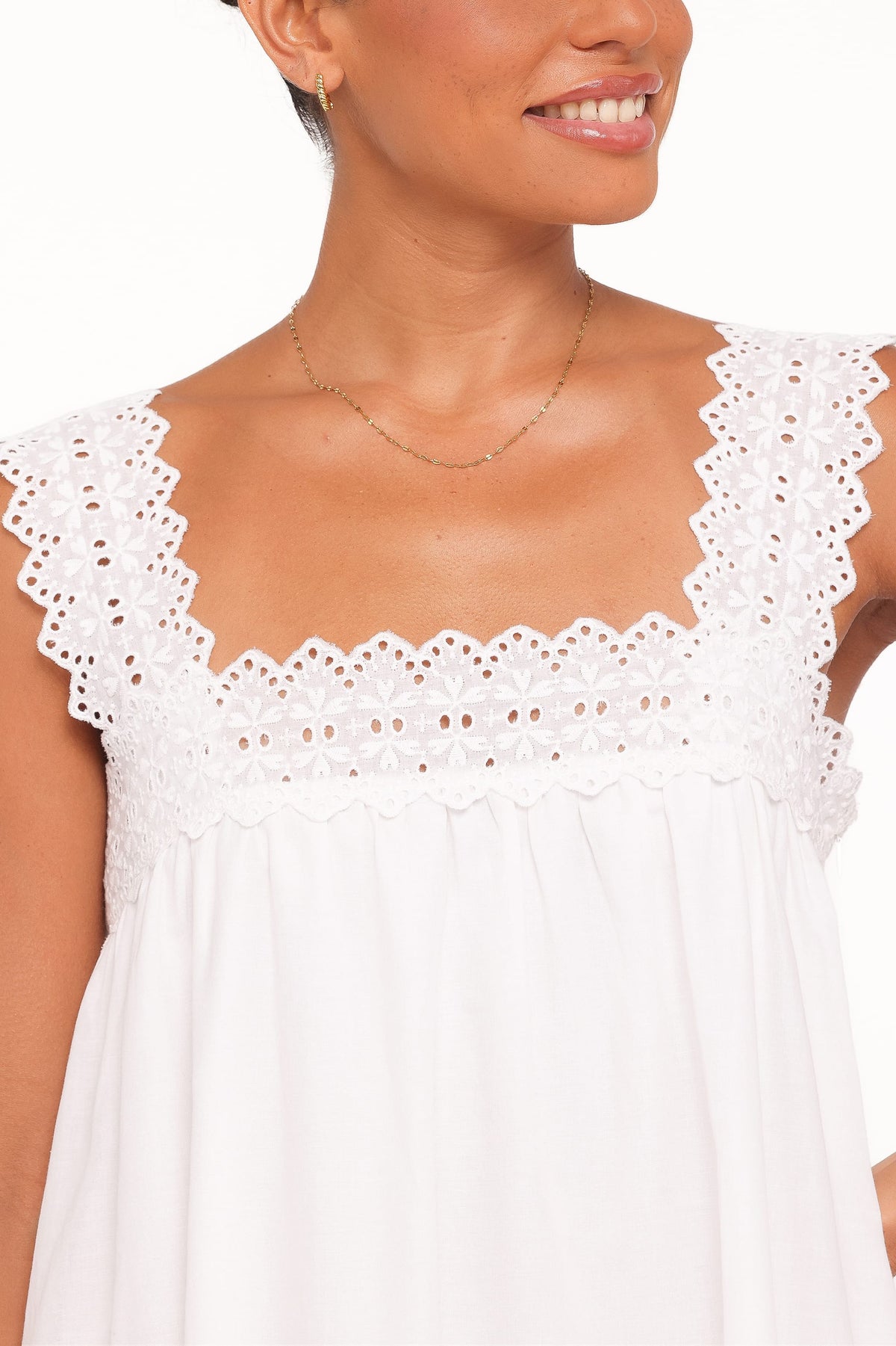 Winora Midi Dress in White Broderie – view 2 of 5