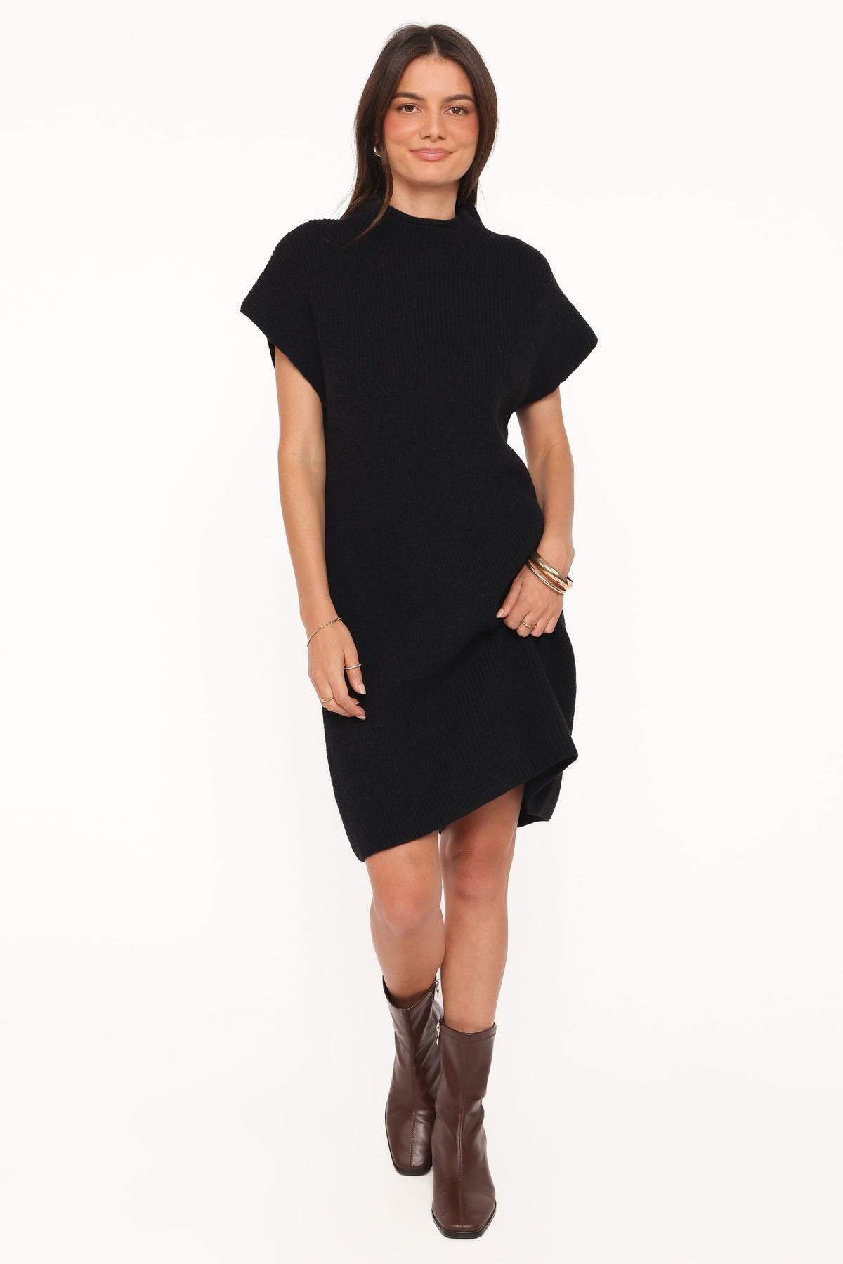 Wright Knit Mini Dress in Black – view 5 of 6