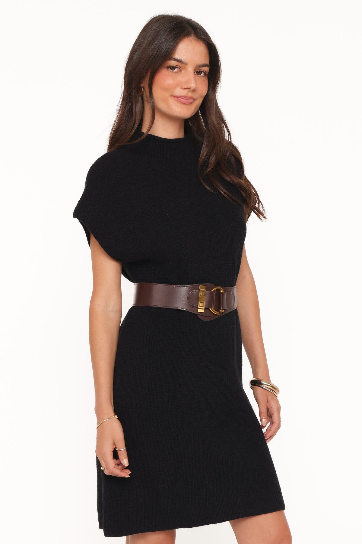 Wright Knit Mini Dress in Black – view 3 of 6