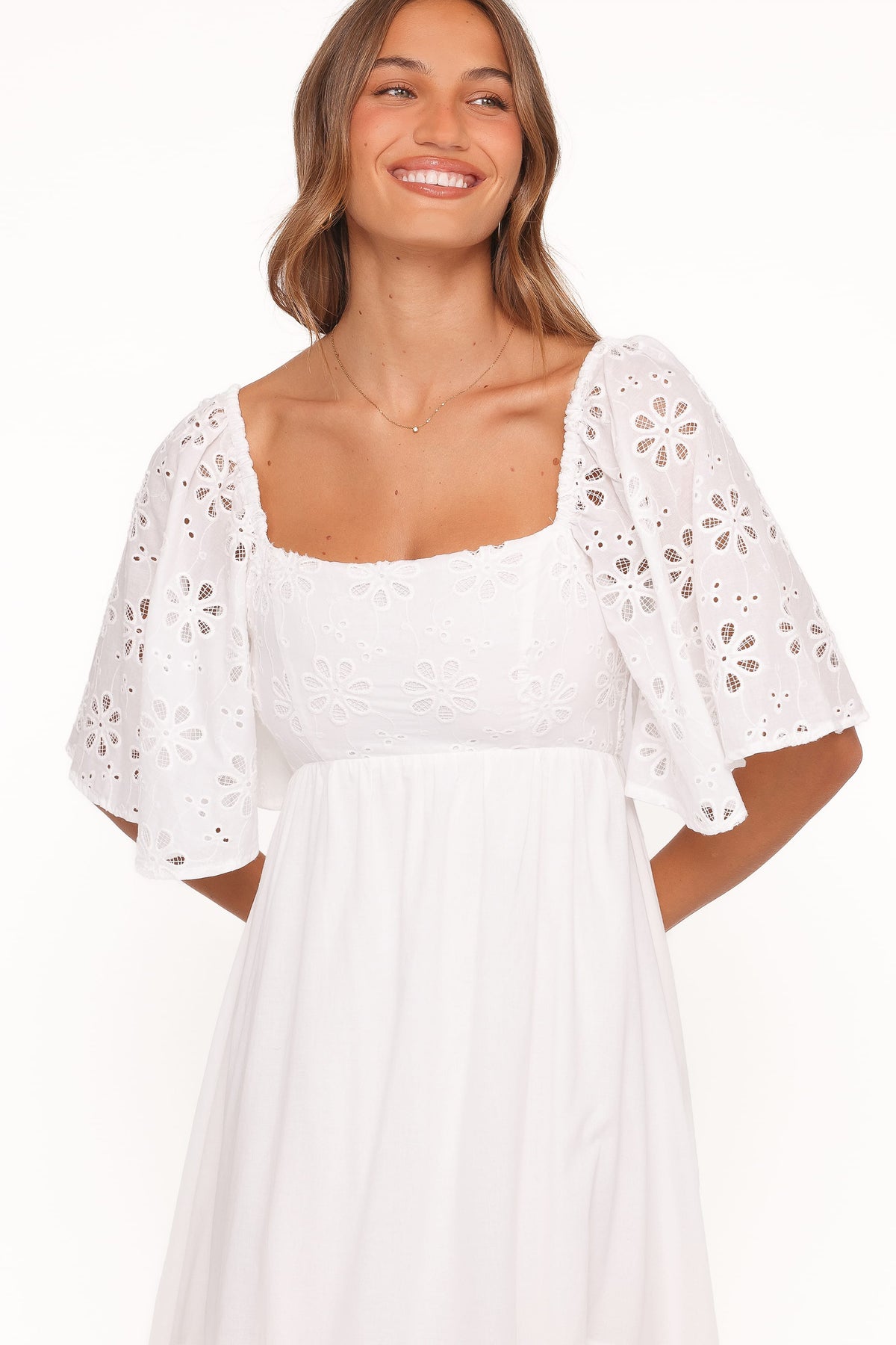 Xana Maxi Dress in White Broderie – view 3 of 6