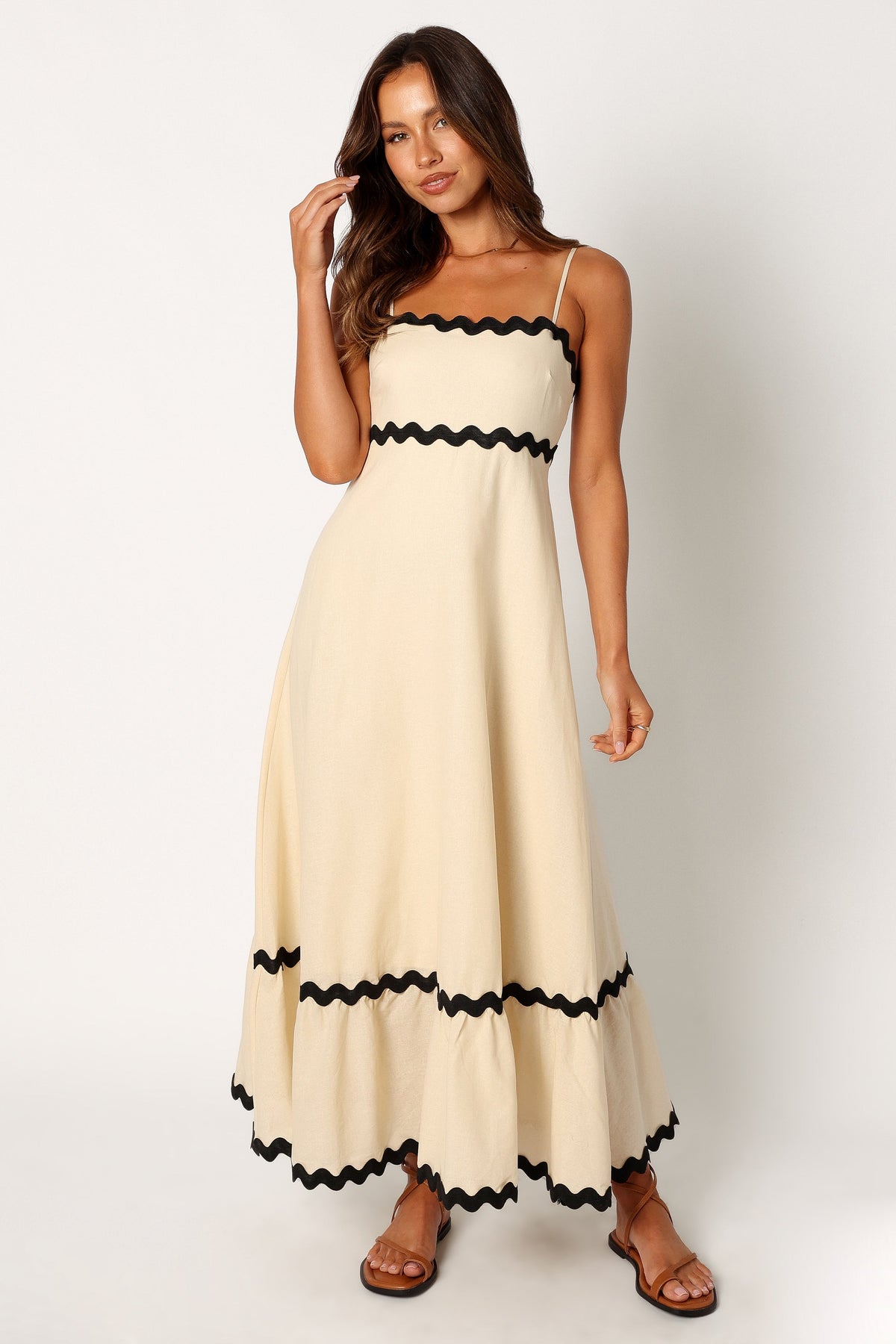 Yana Maxi Dress in Cream Black – view 1 of 8