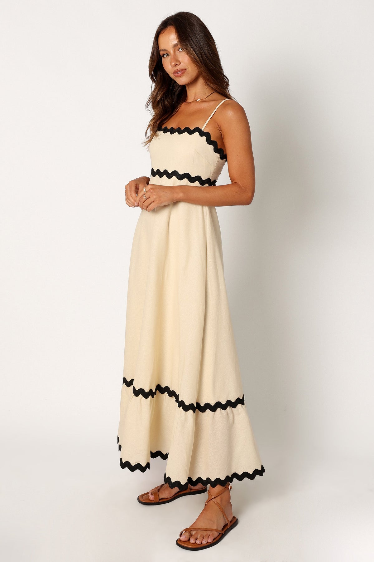 Yana Maxi Dress in Cream Black – view 2 of 8