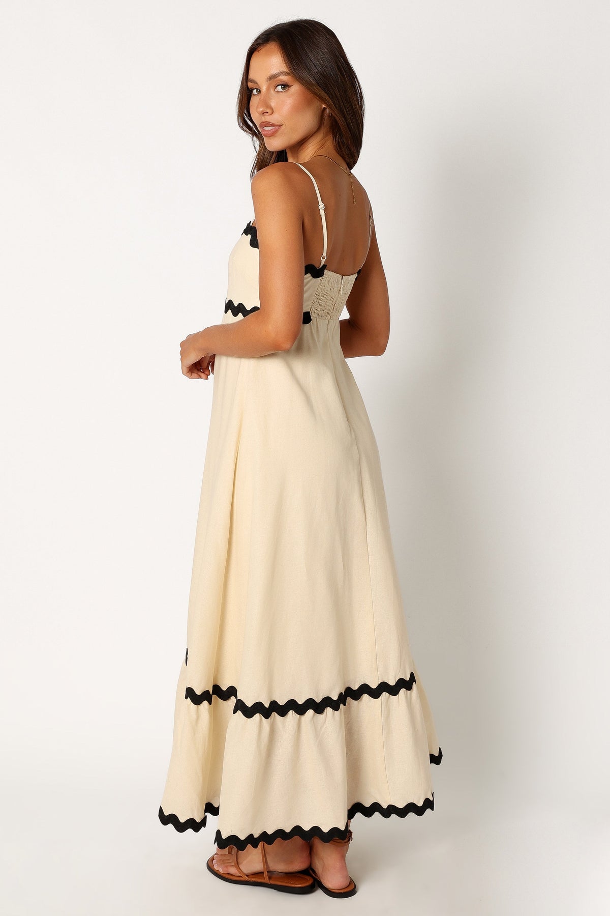 Yana Maxi Dress in Cream Black – view 3 of 8