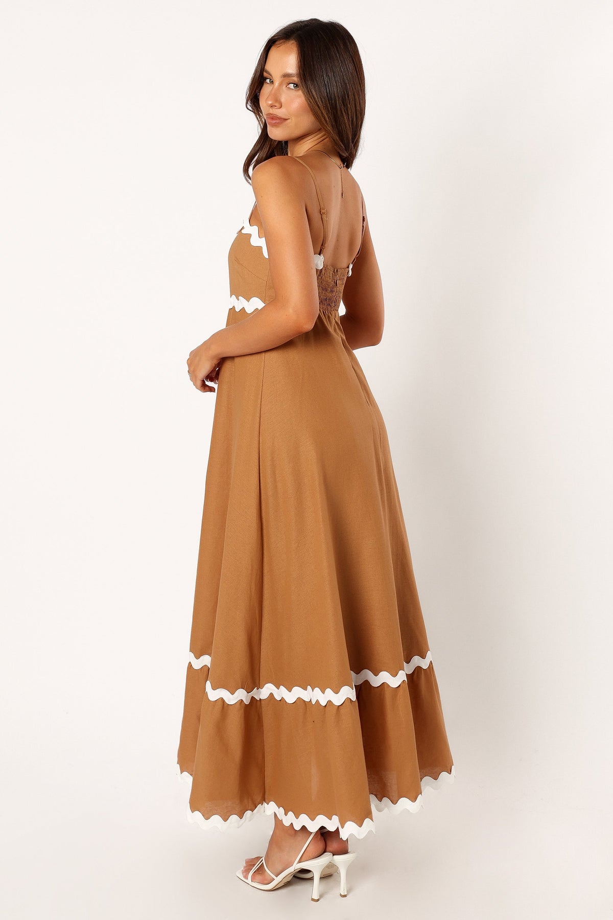 Yana Maxi Dress in Tan White – view 4 of 9