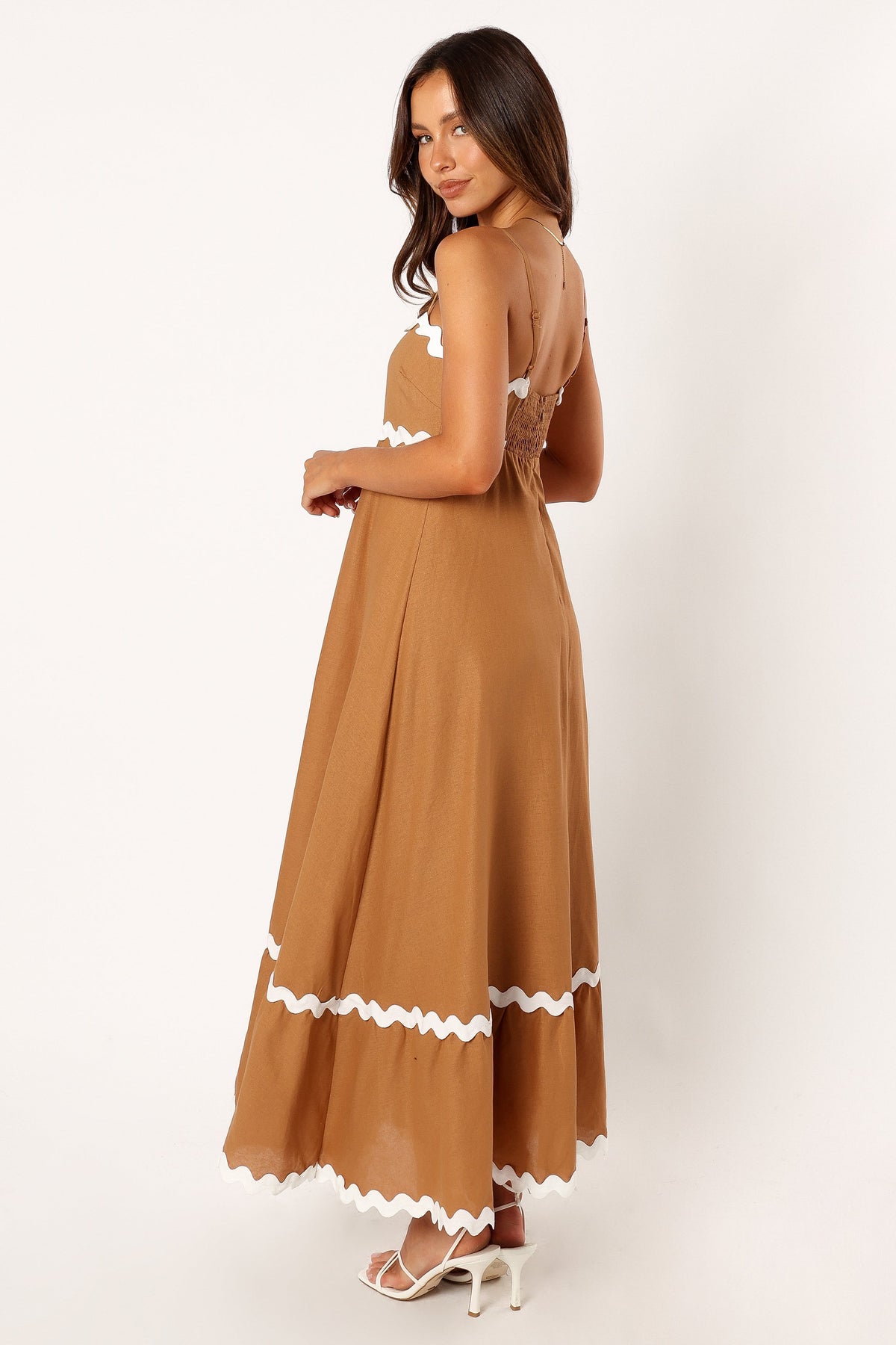 Yana Maxi Dress in Tan White – view 5 of 9