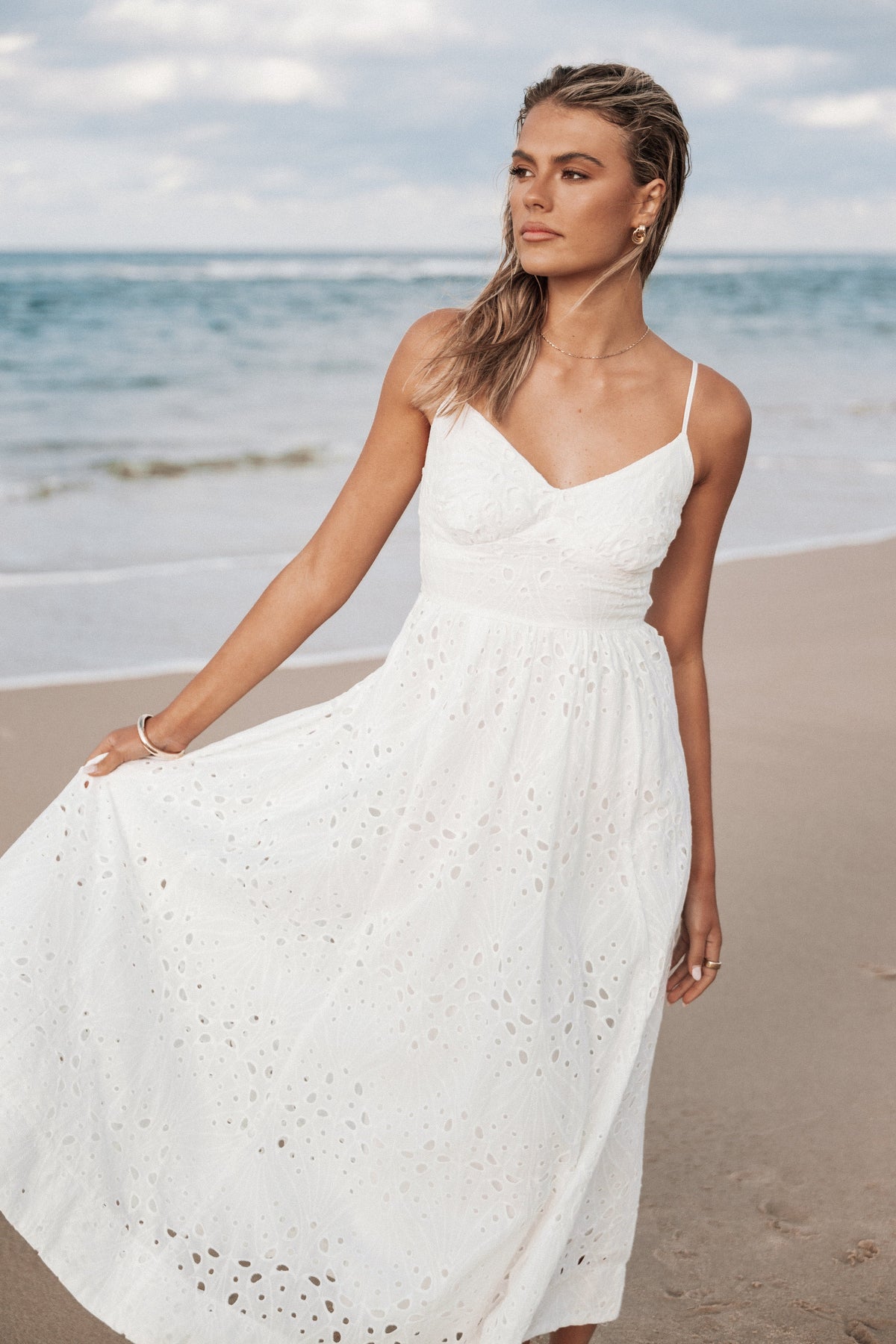 Yasmin Midi Dress in White – view 1 of 8