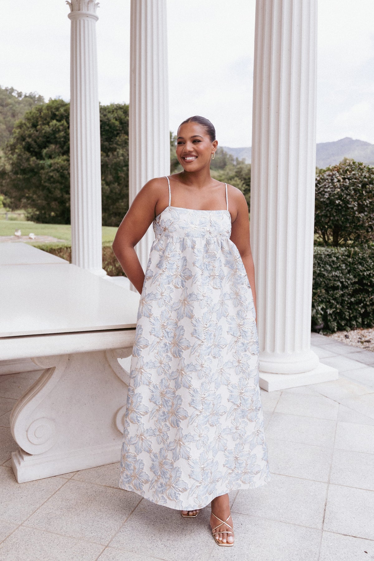 Yasmine Maxi Dress in Baby Blue Floral – view 1 of 7