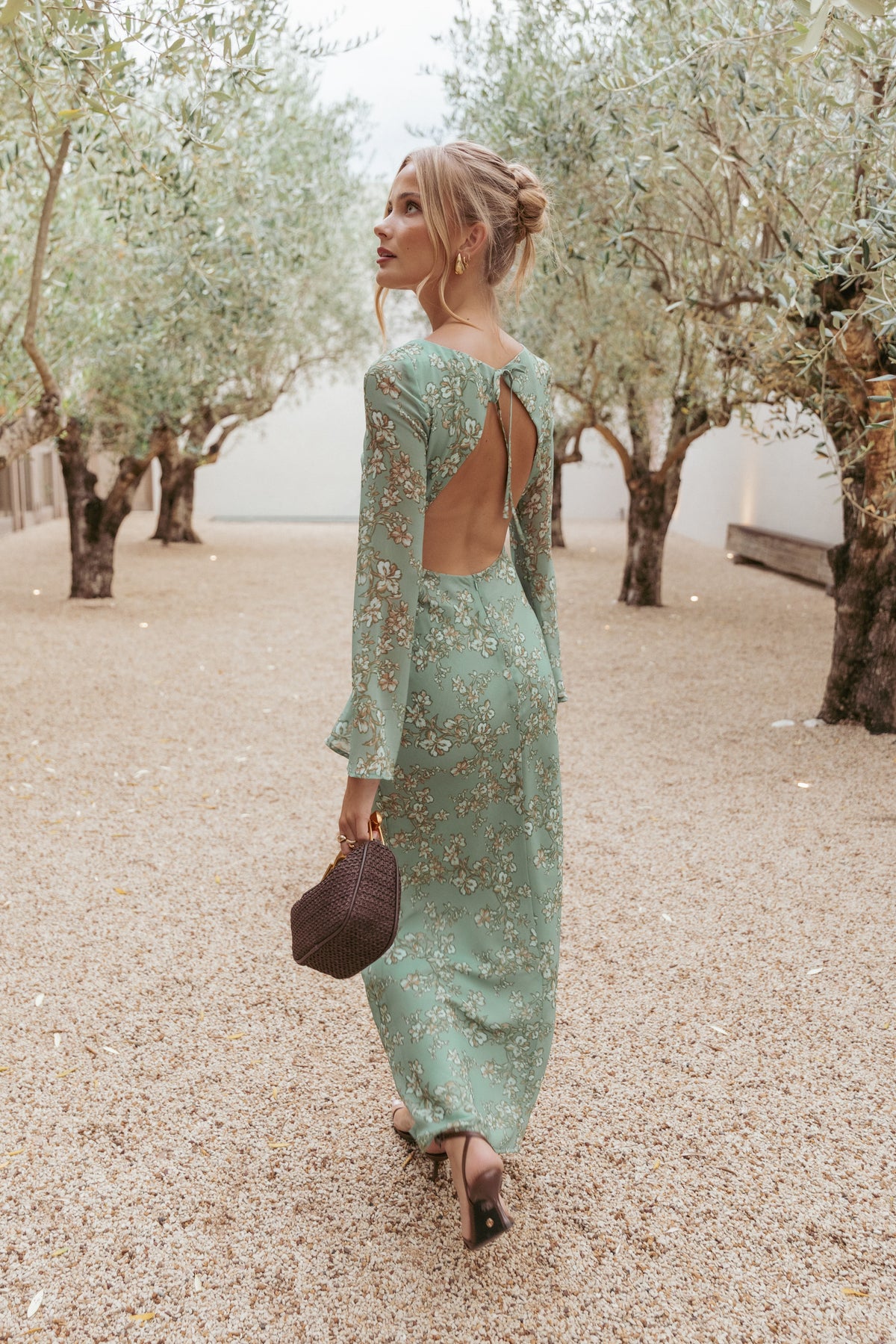 Yolanda Long Sleeve Maxi Dress in Sage Green Floral – view 1 of 8