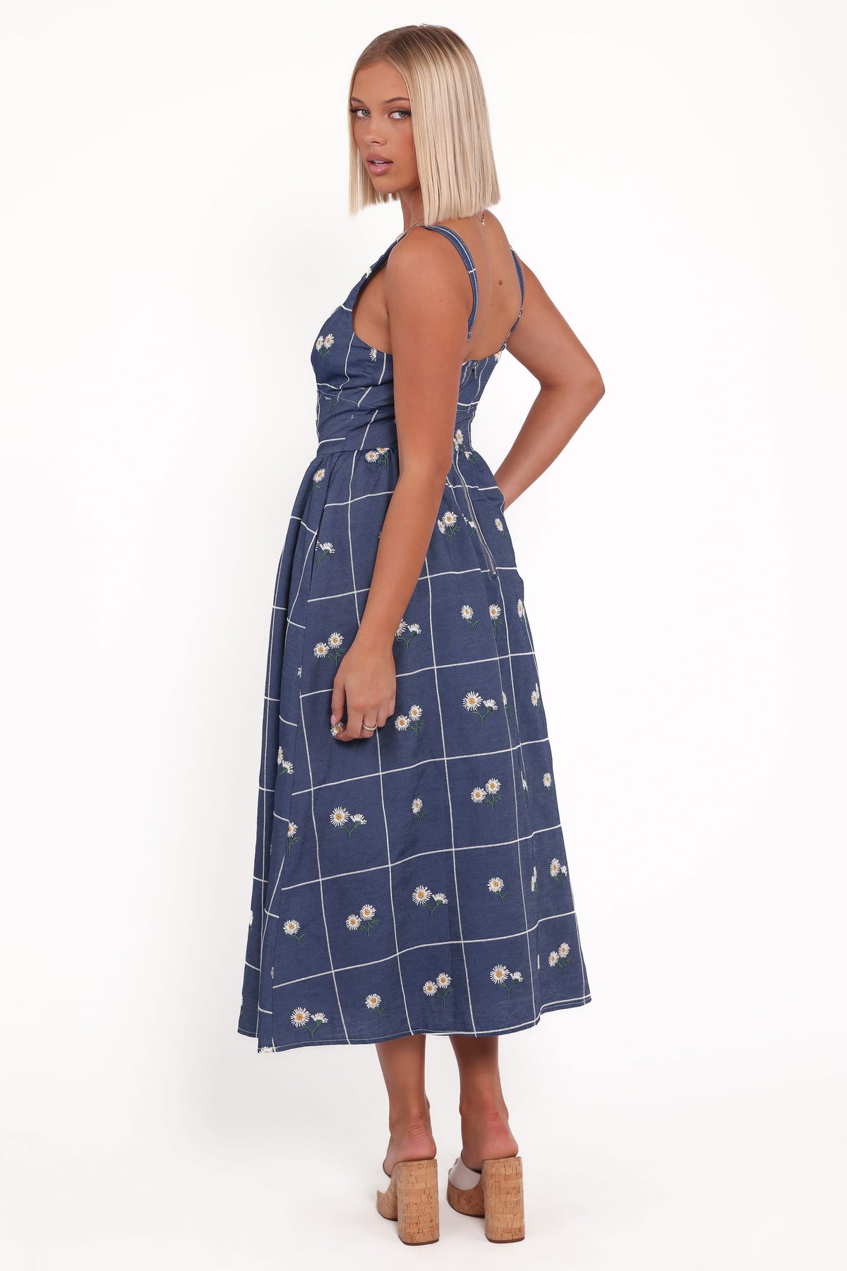 Yolande Midi Dress in Blue Floral – view 4 of 6