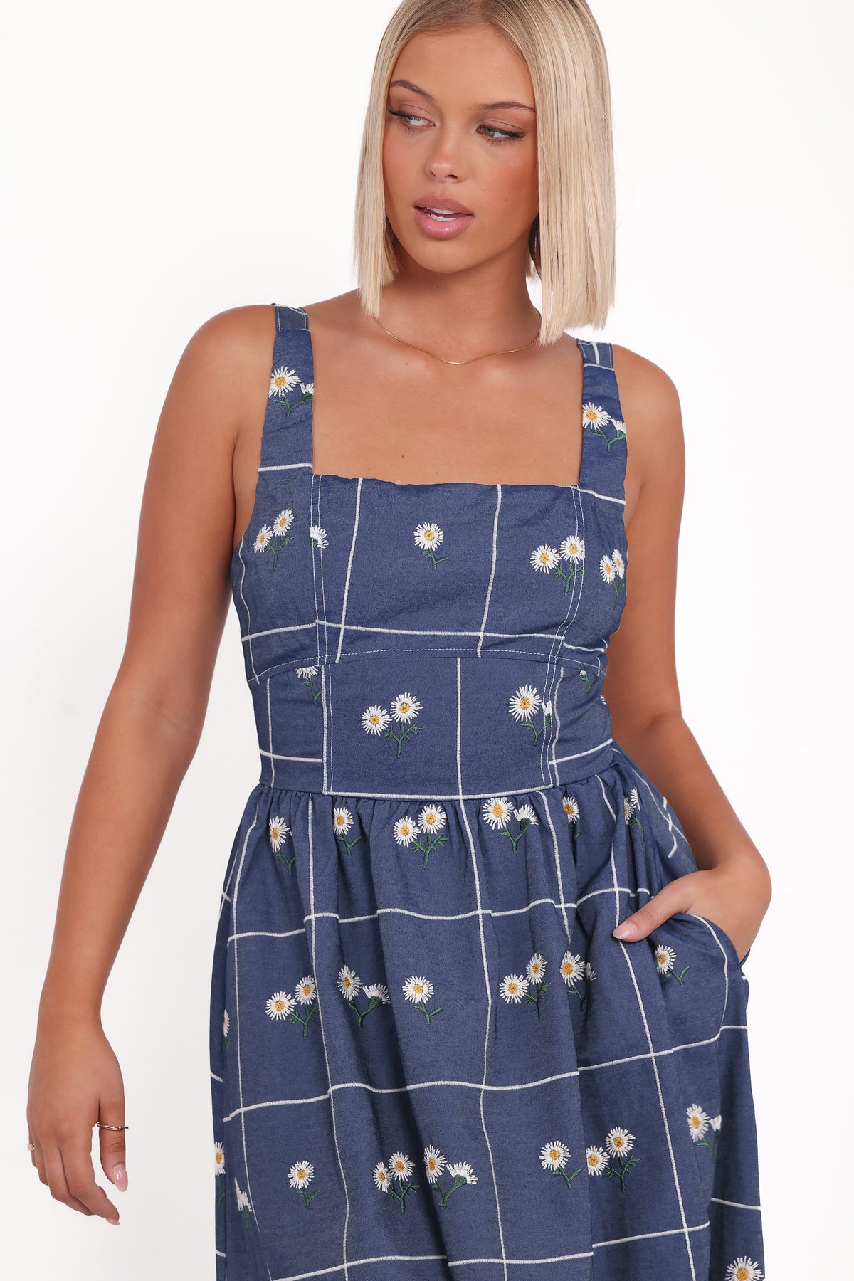 Yolande Midi Dress in Blue Floral – view 2 of 6