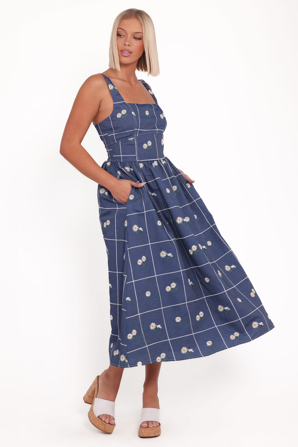 Yolande Midi Dress in Blue Floral – view 5 of 6