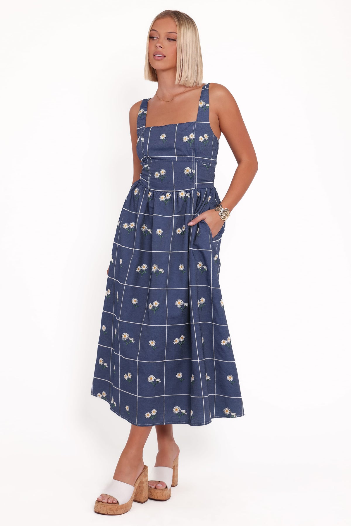 Yolande Midi Dress in Blue Floral – view 1 of 6