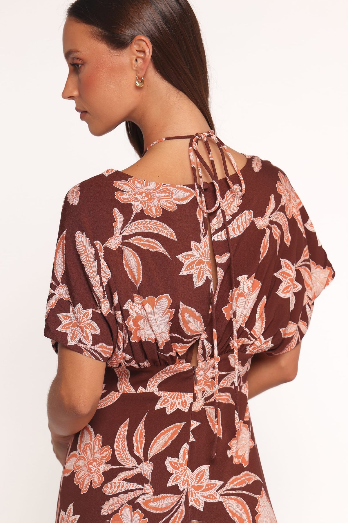 Yolande Midi Dress in Orange Floral – view 4 of 6