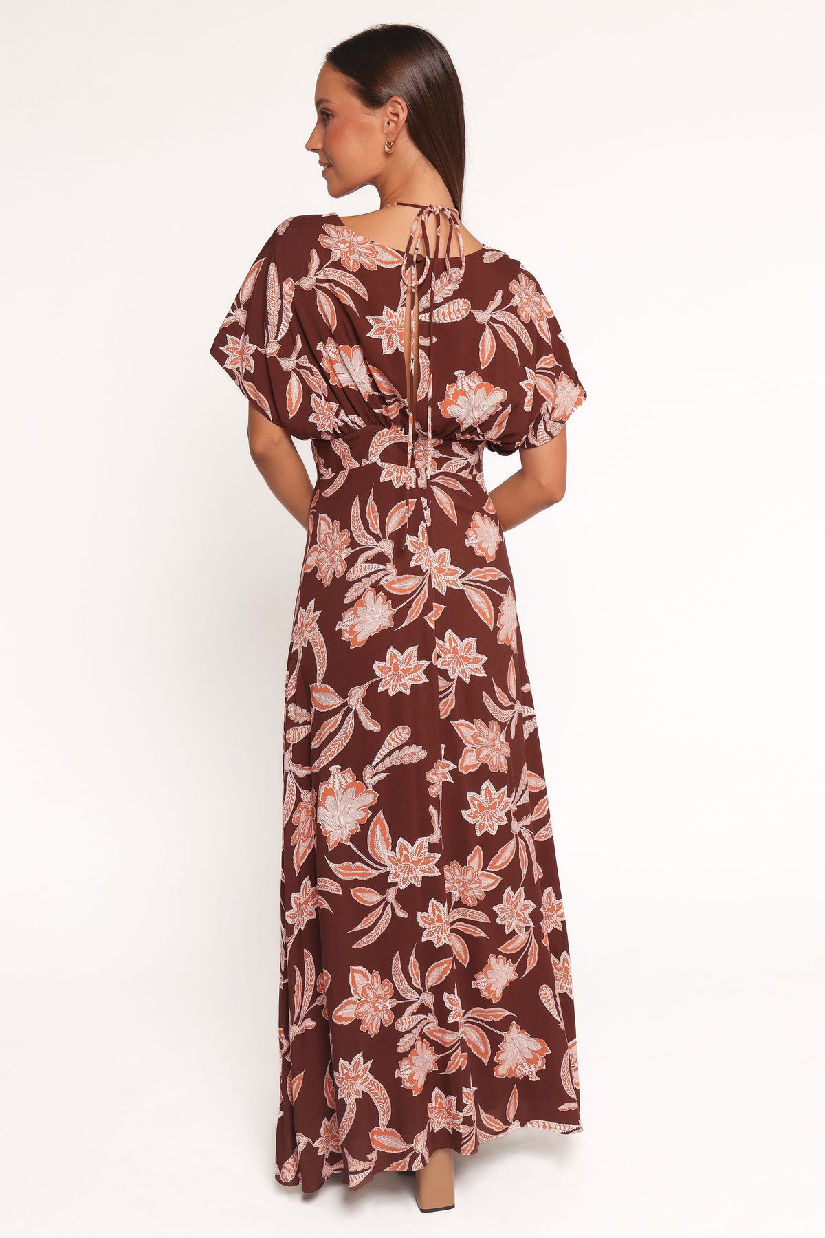 Yolande Midi Dress in Orange Floral – view 3 of 6