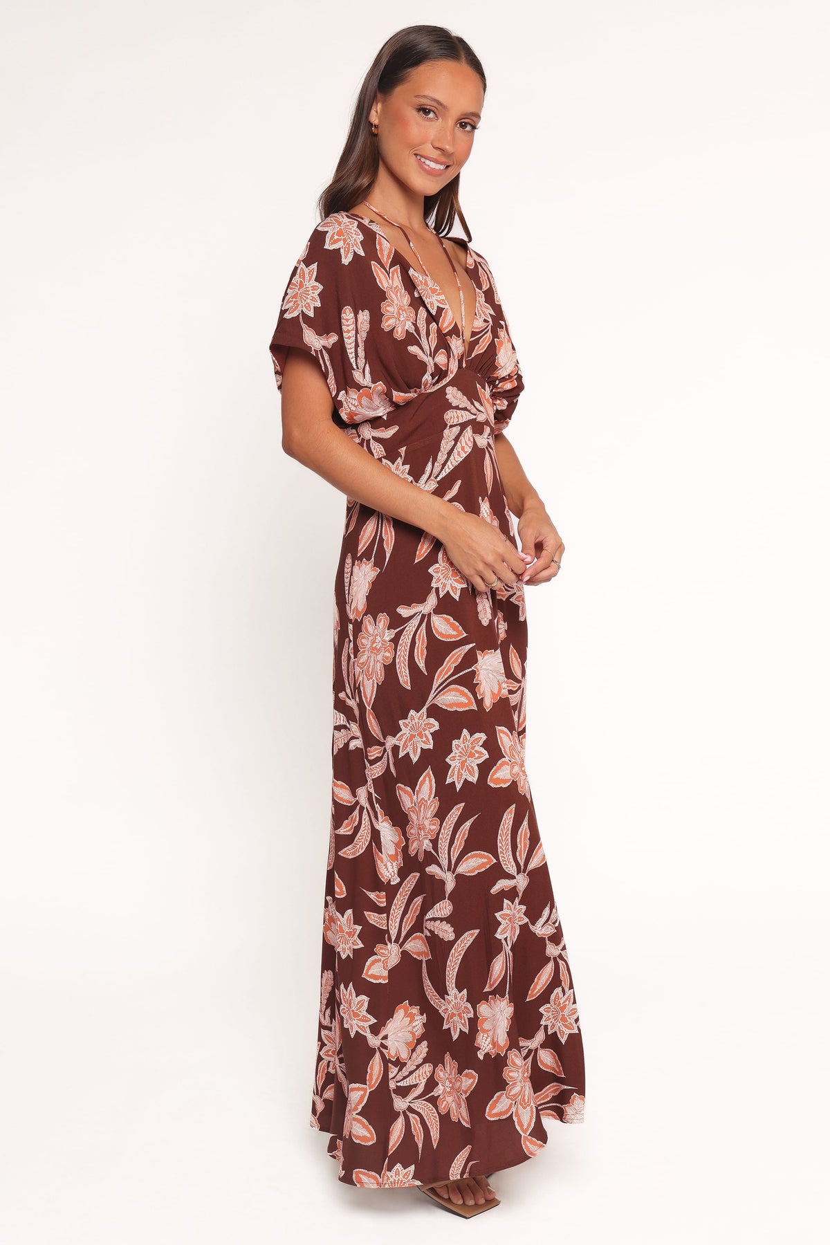 Yolande Midi Dress in Orange Floral – view 2 of 6