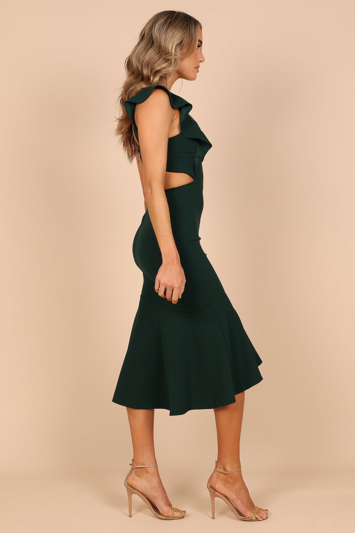 Yvonne Hi Lo Midi Dress in Emerald – view 5 of 8