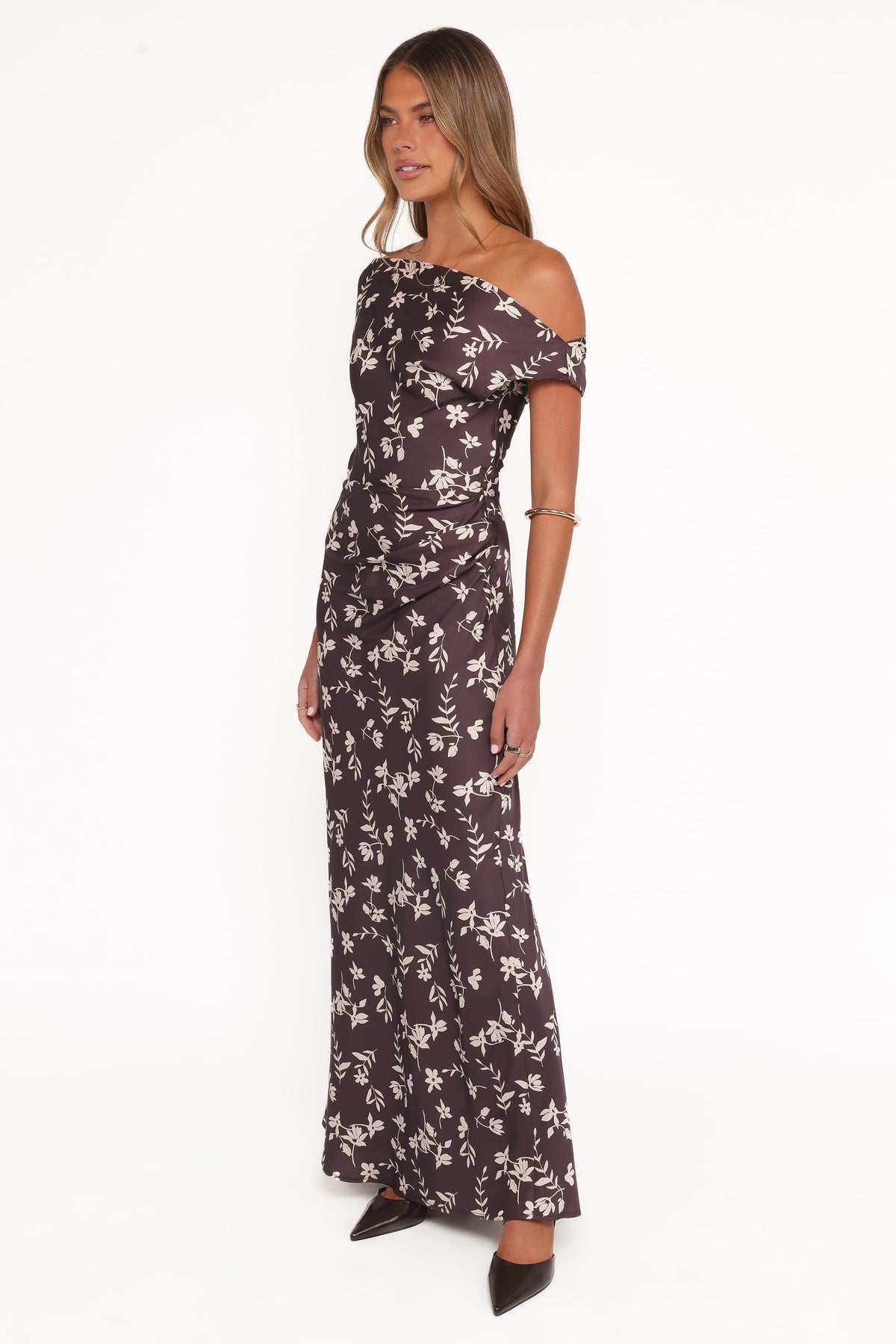 Zafira Midi Dress in Brown Cream Floral – view 4 of 7