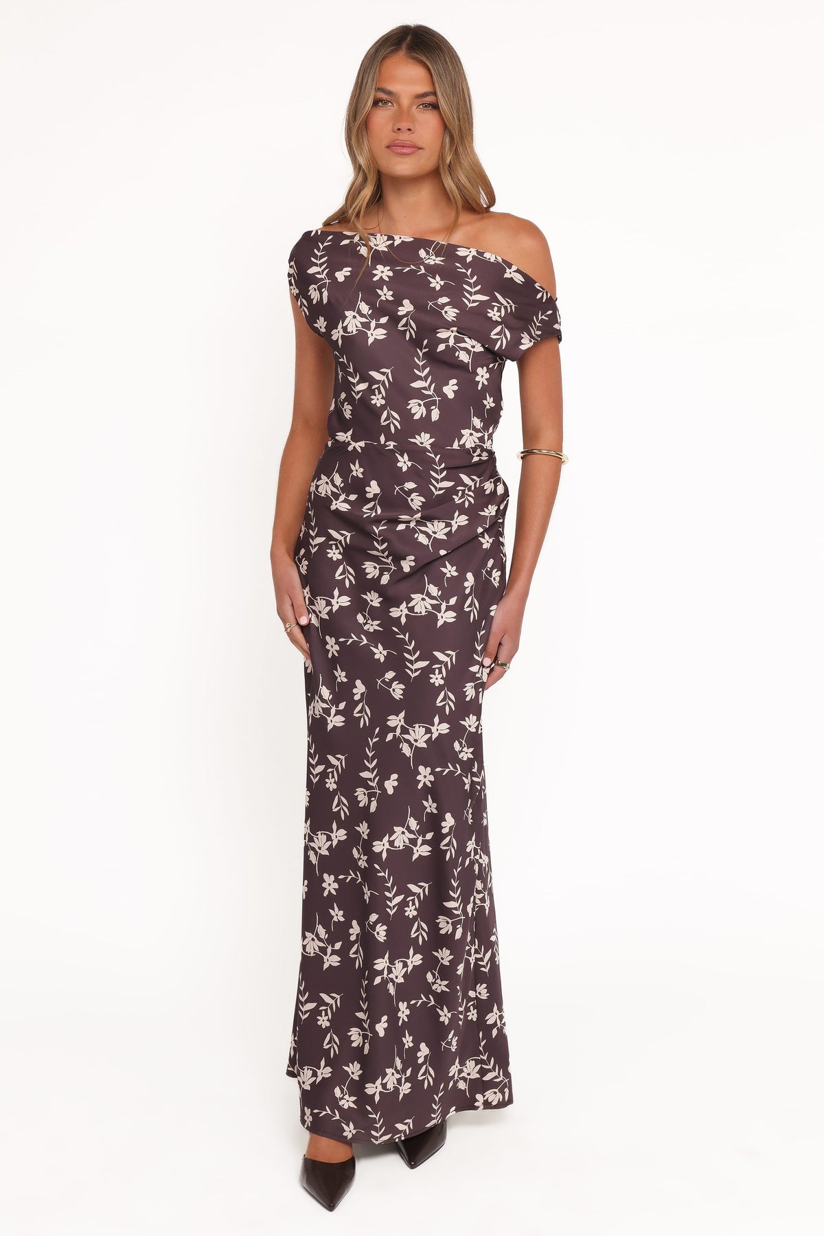 Zafira Midi Dress in Brown Cream Floral – view 2 of 7