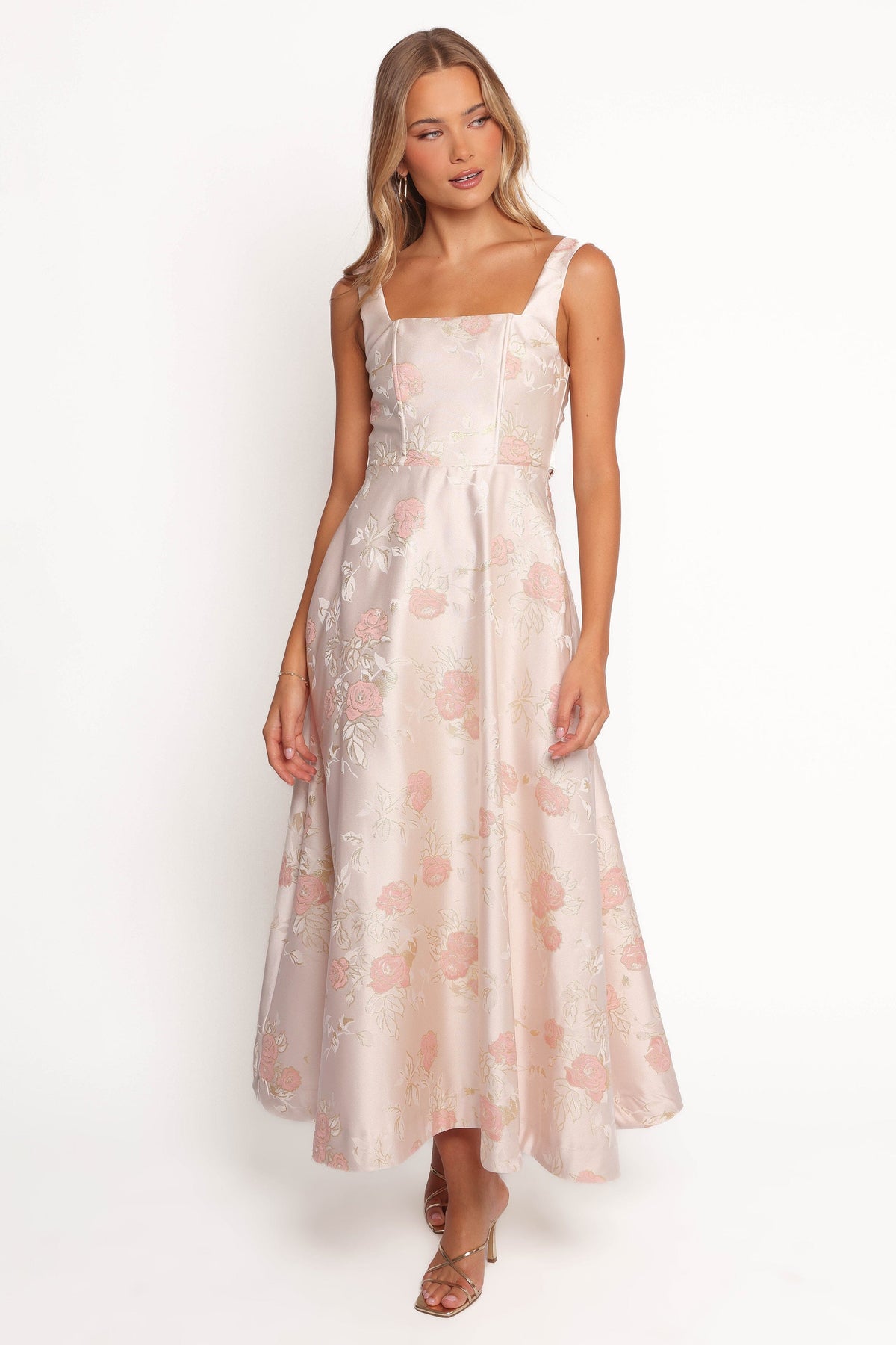 Zaria Midi Dress in Pink Floral – view 3 of 9