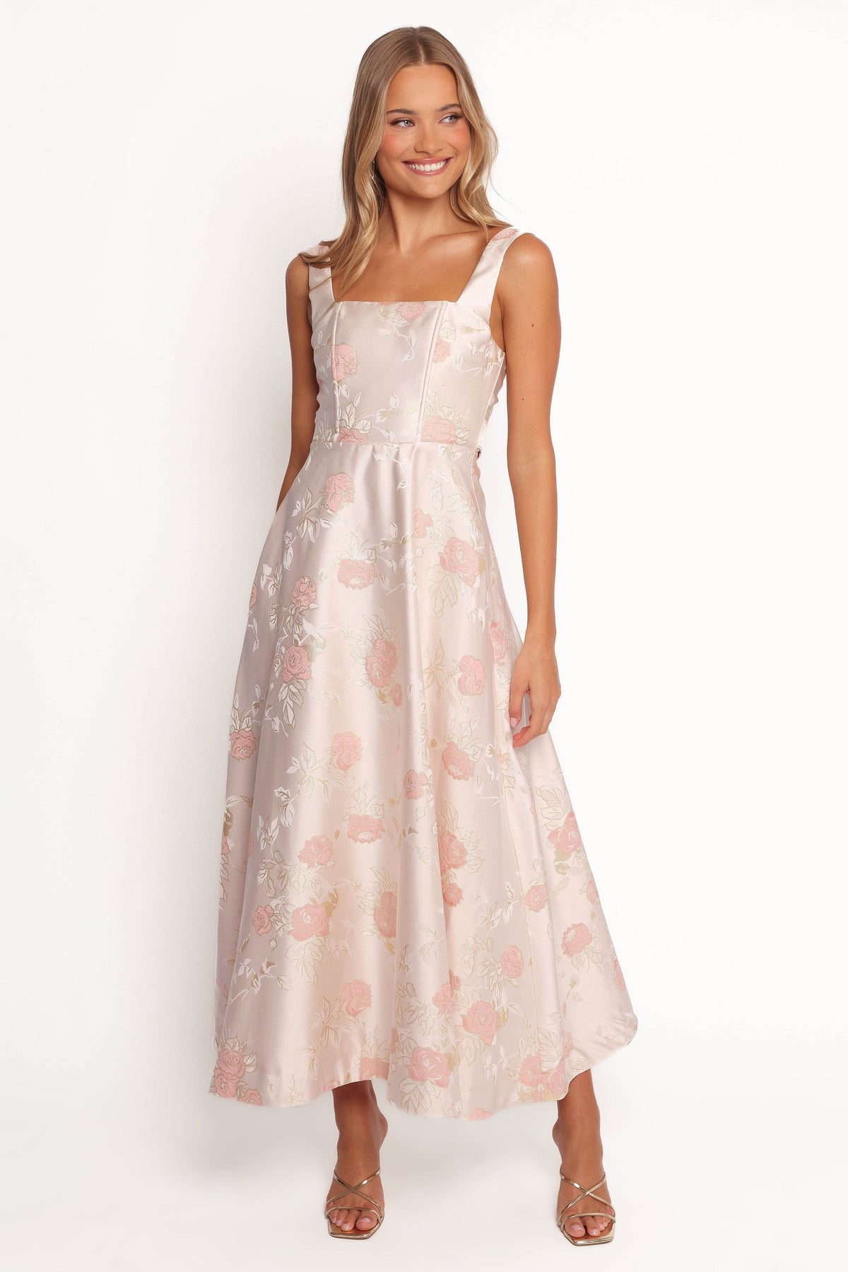 Zaria Midi Dress in Pink Floral – view 2 of 9