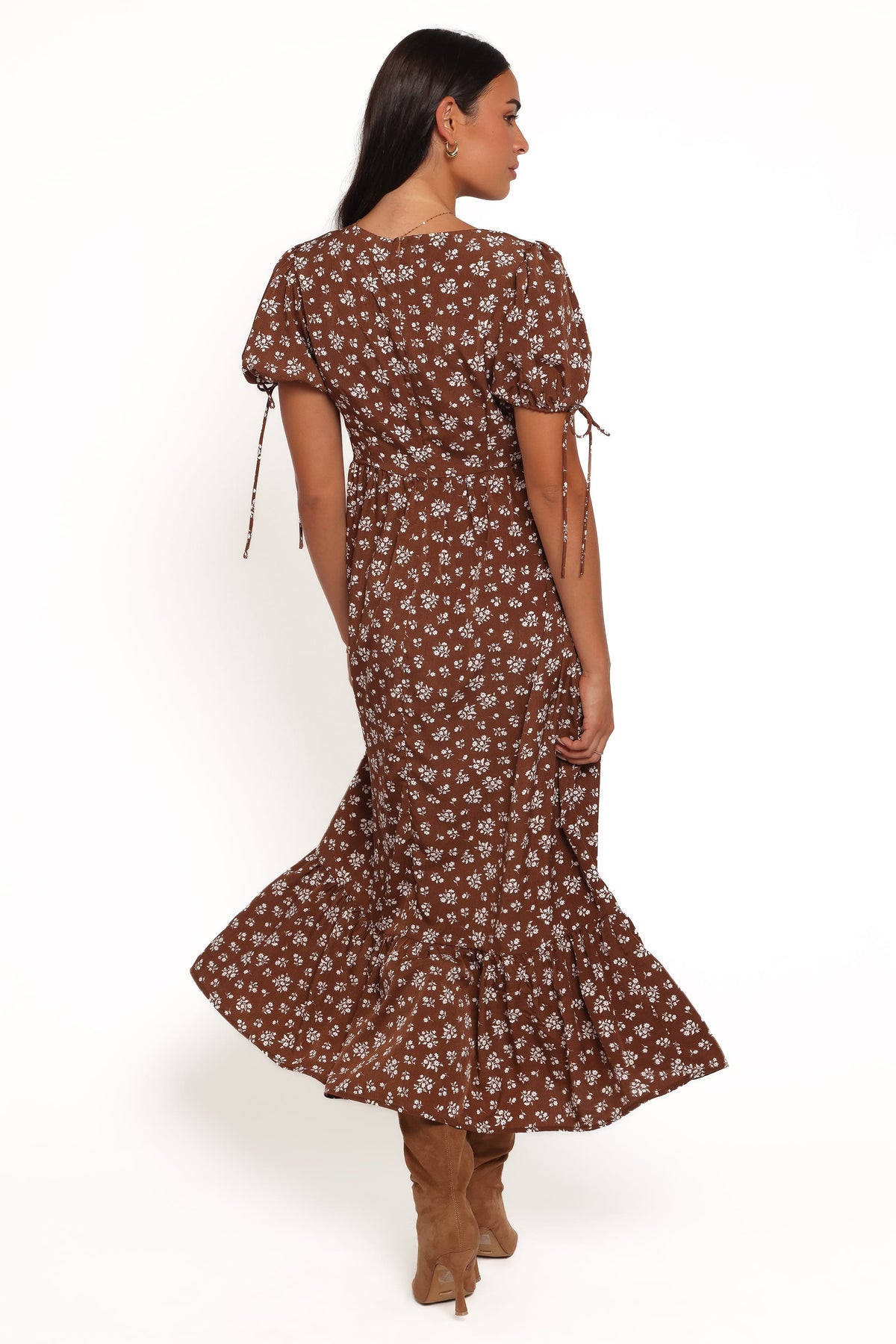 Zina Maxi Dress in Brown Ditsy Floral – view 4 of 5