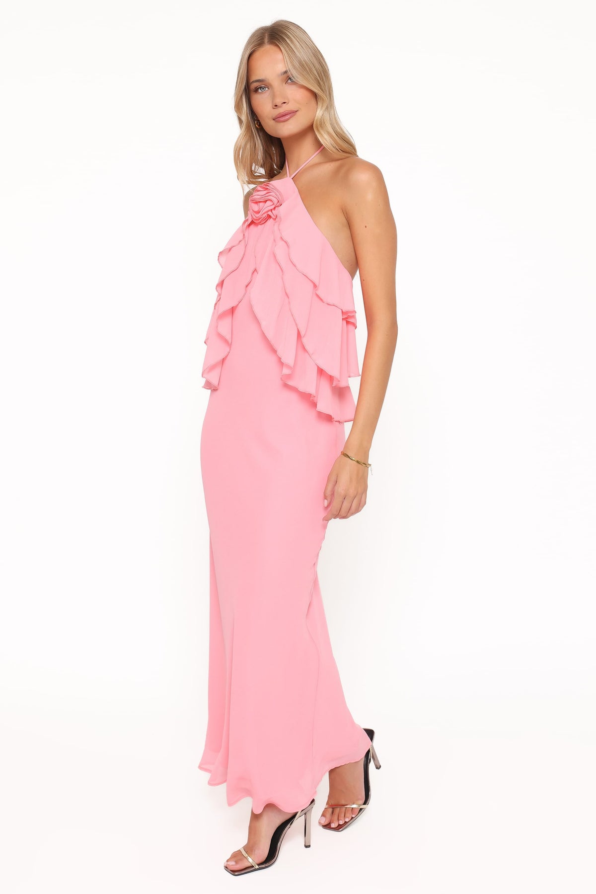 Zorina Halterneck Maxi Dress in Coral – view 4 of 7