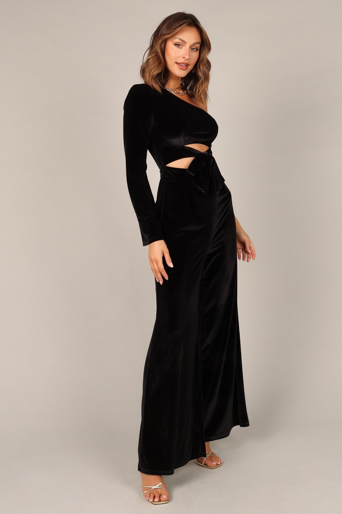 Avery Velvet Jumpsuit in Black – view 10 of 11
