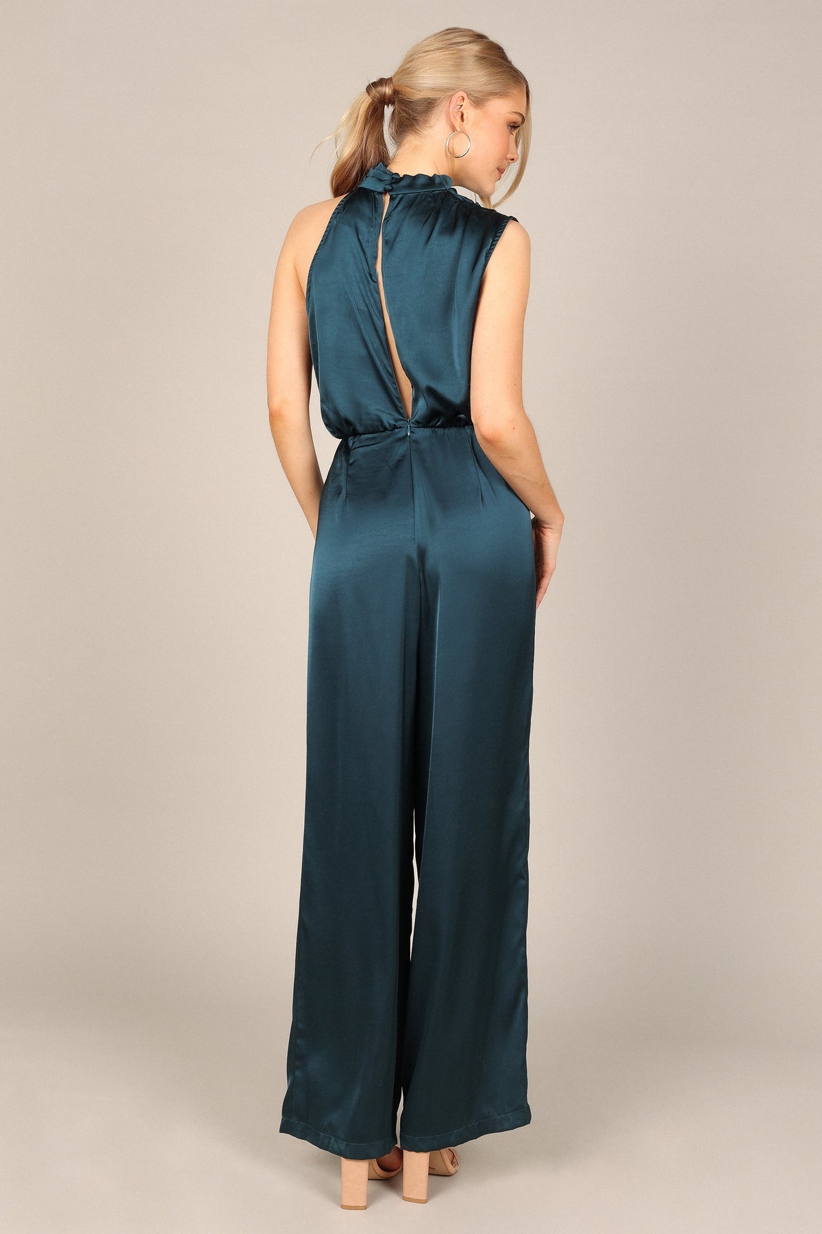 Savannah One Shoulder Jumpsuit in Teal – view 6 of 8
