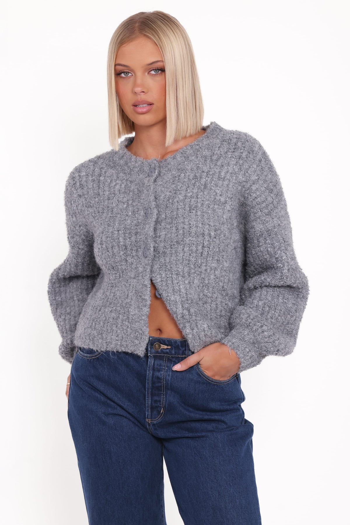 Albertine Cardigan in Grey – view 2 of 6