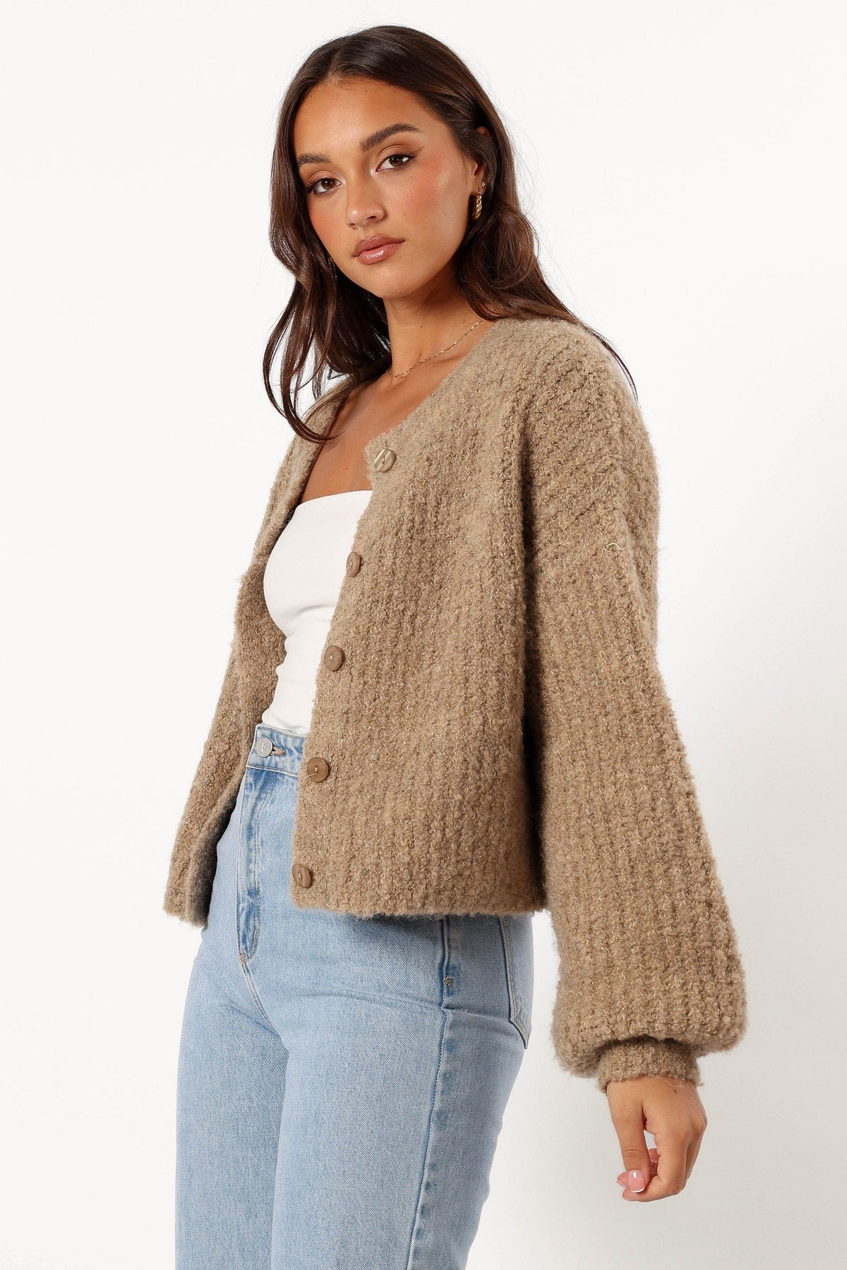 Albertine Cardigan in Latte – view 5 of 11