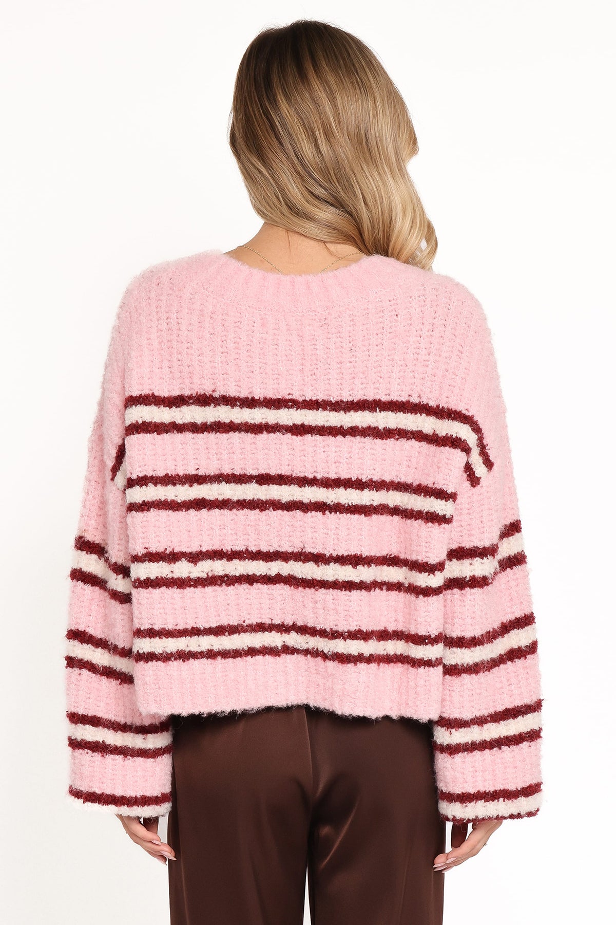 Albertine Cardigan in Pink Stripe – view 5 of 9