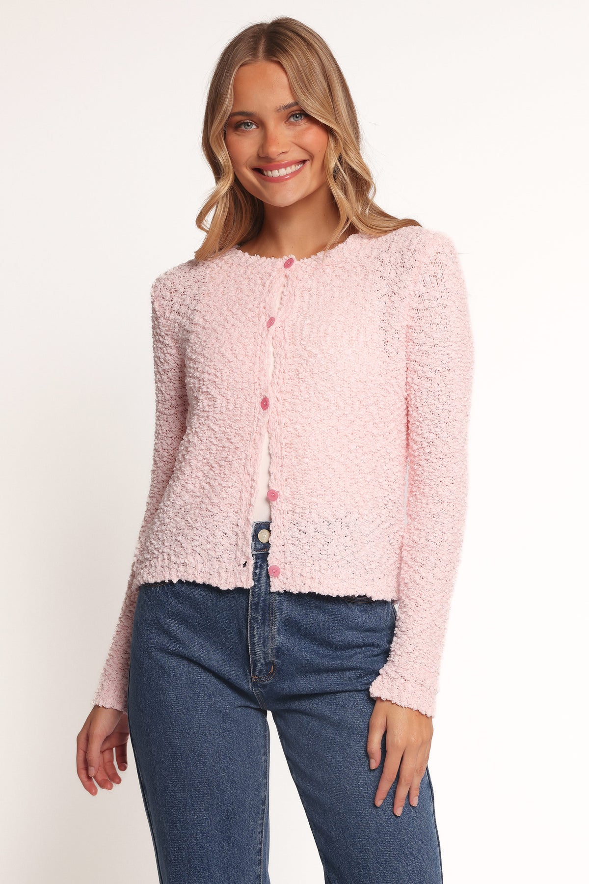 Ally Texture Cardigan in Pink – view 2 of 10
