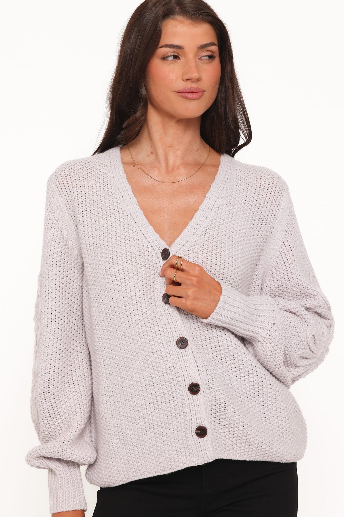 Arcadia Floral Cardigan in Light Grey – view 1 of 6
