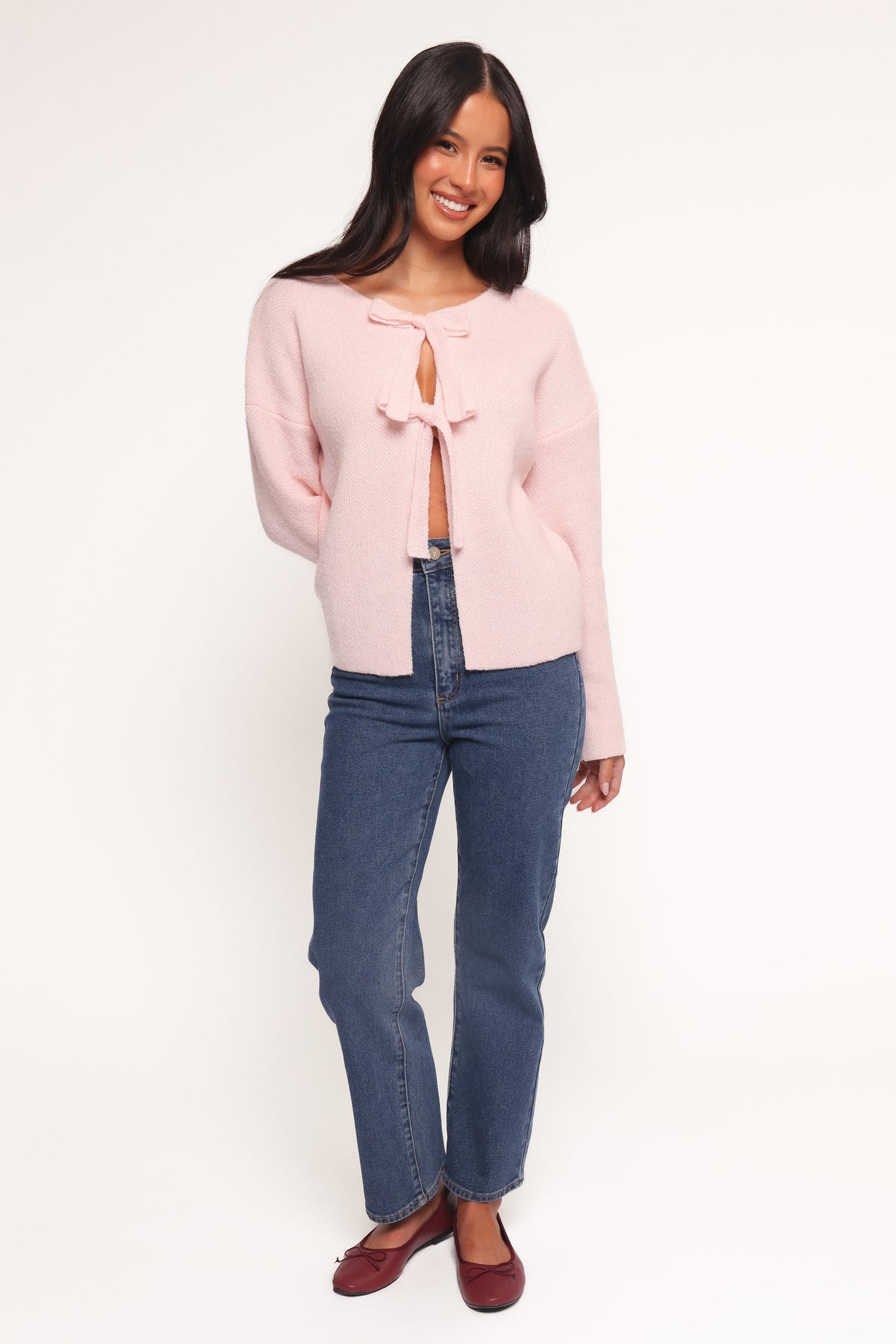 Arden Bow Cardigan in Pink – view 5 of 6