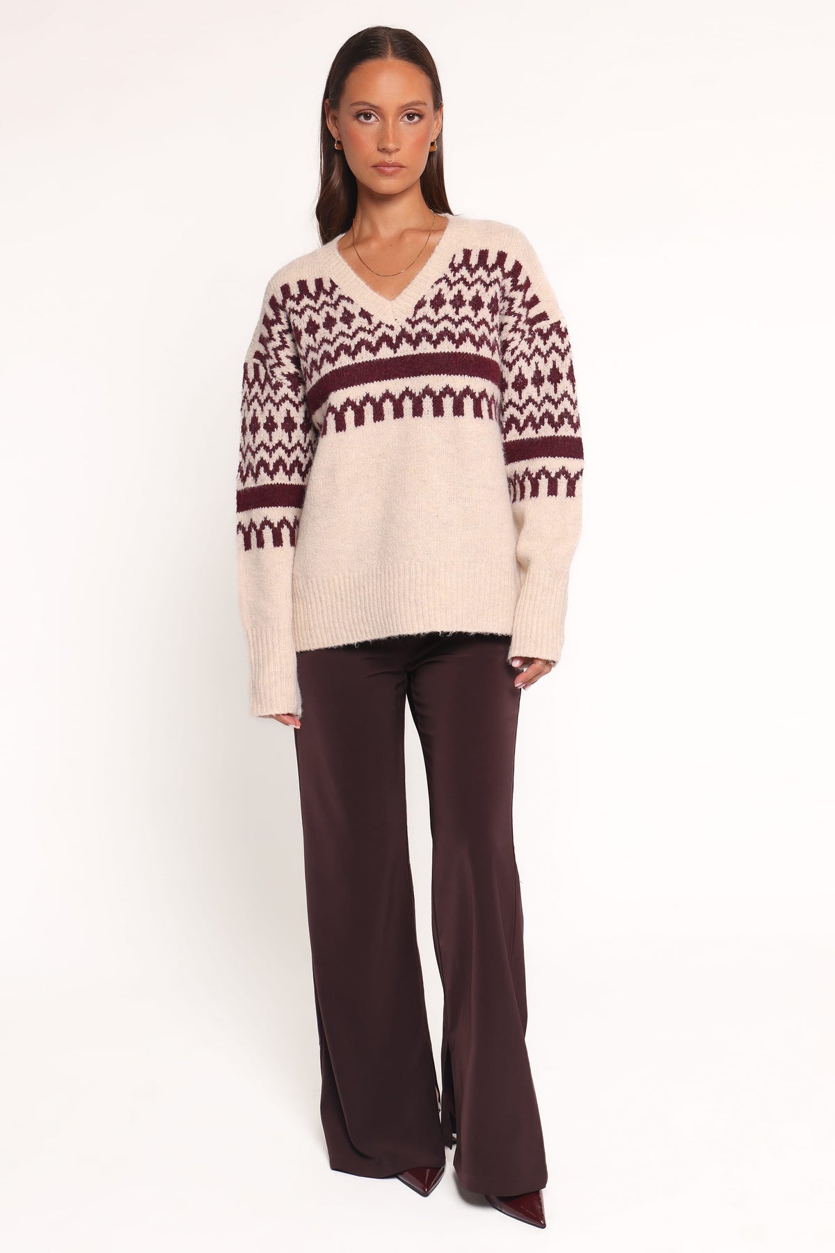 Astrid Sweater in Beige Cherry – view 6 of 7
