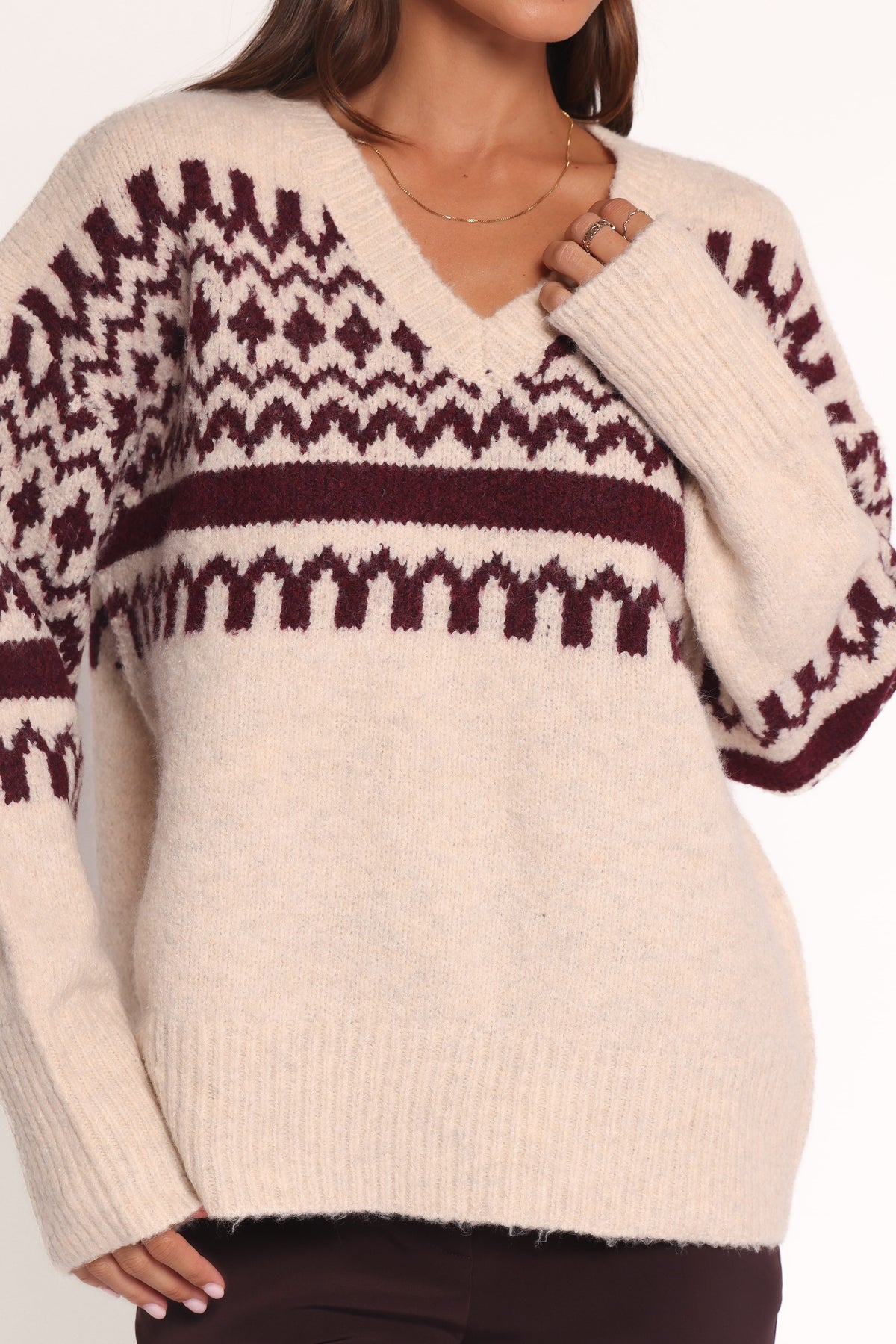 Astrid Sweater in Beige Cherry – view 5 of 7