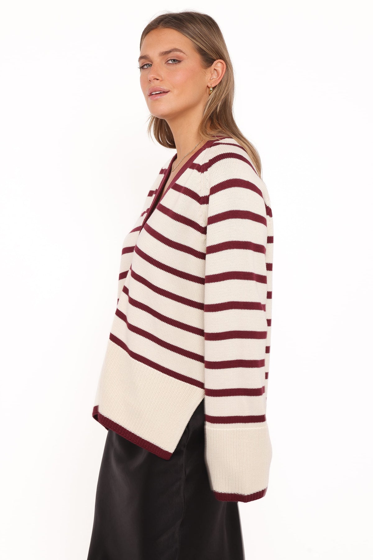 Aydee Cardigan in Cherry Stripe – view 4 of 7