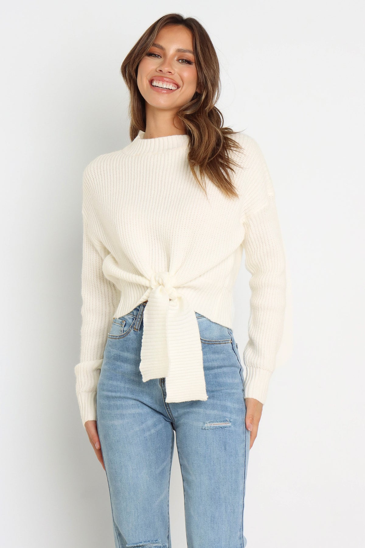 Captivate Knit Sweater in Cream – view 3 of 10