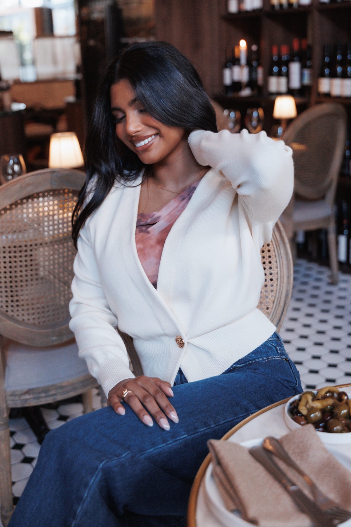 Caterina Button Cardigan in Cream – view 9 of 9