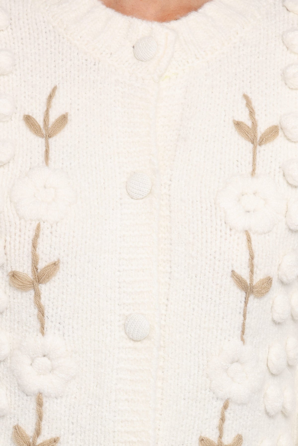 Cleo Floral Cardigan in Cream – view 7 of 7