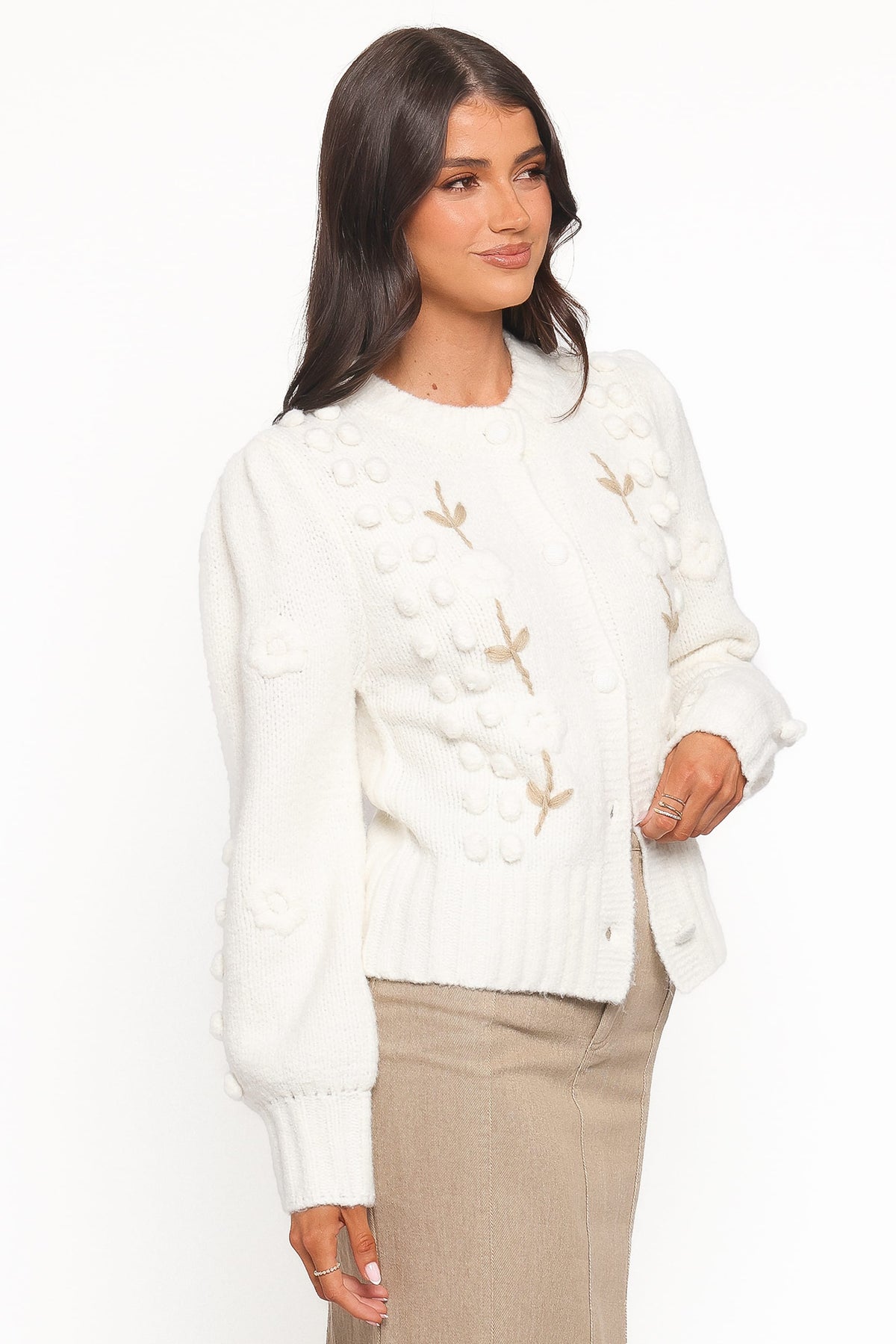 Cleo Floral Cardigan in Cream – view 4 of 7