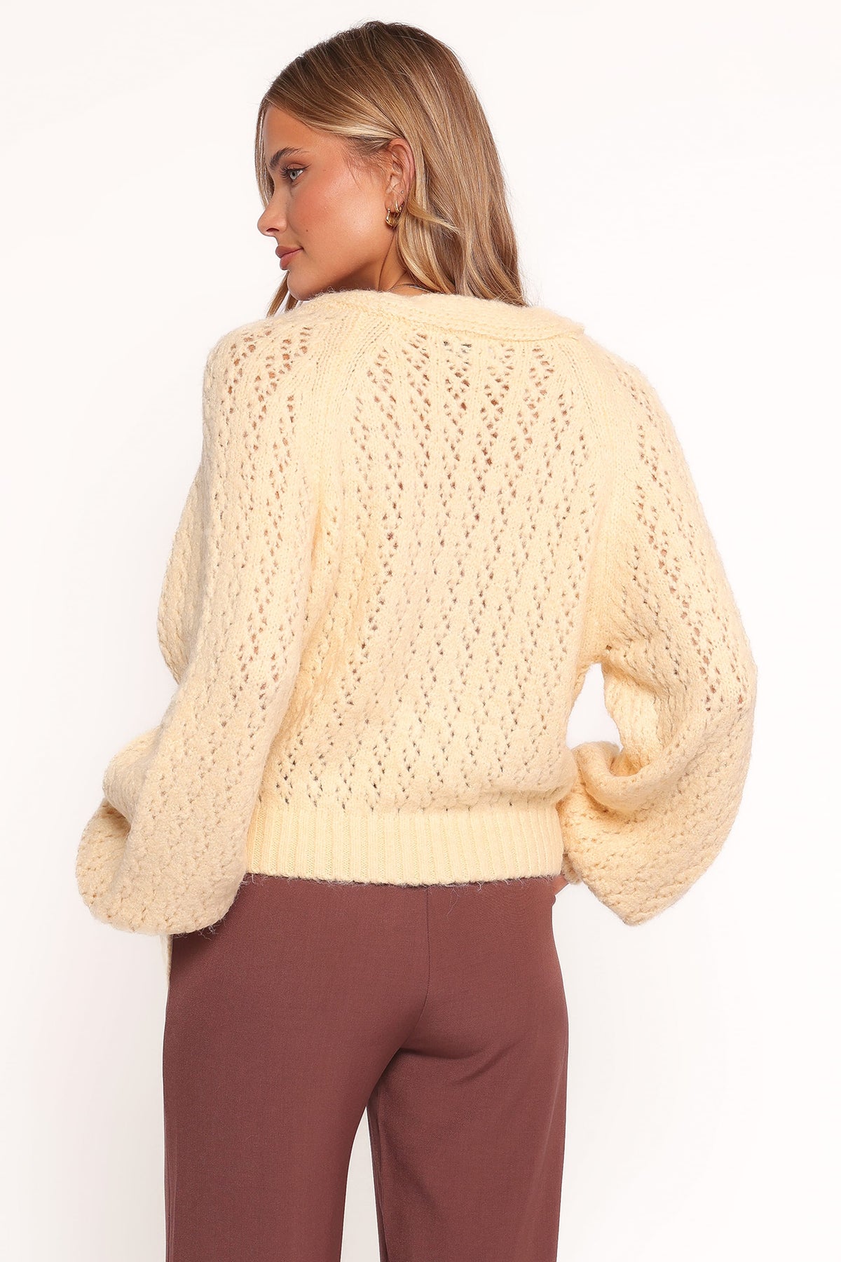 Etta Ballet Wrap Knit Sweater in Butter – view 4 of 6