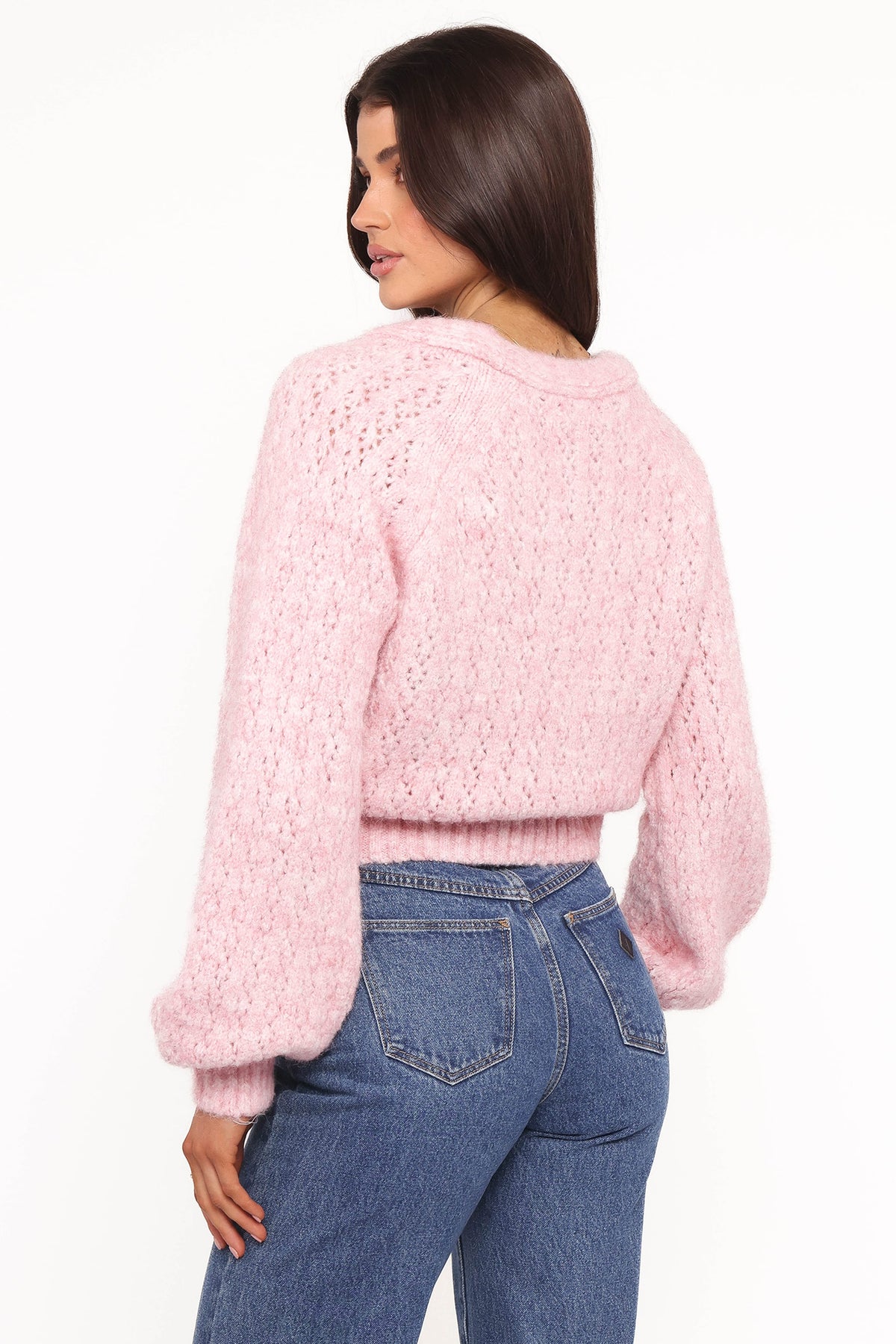 Etta Ballet Wrap Knit Sweater in Pink – view 3 of 7