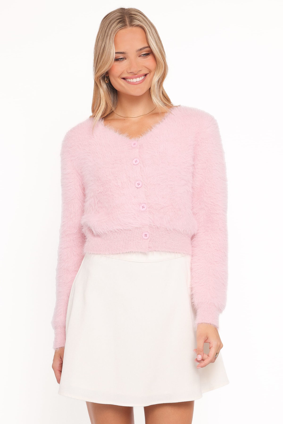Evelin Cropped Cardigan in Pink – view 1 of 6