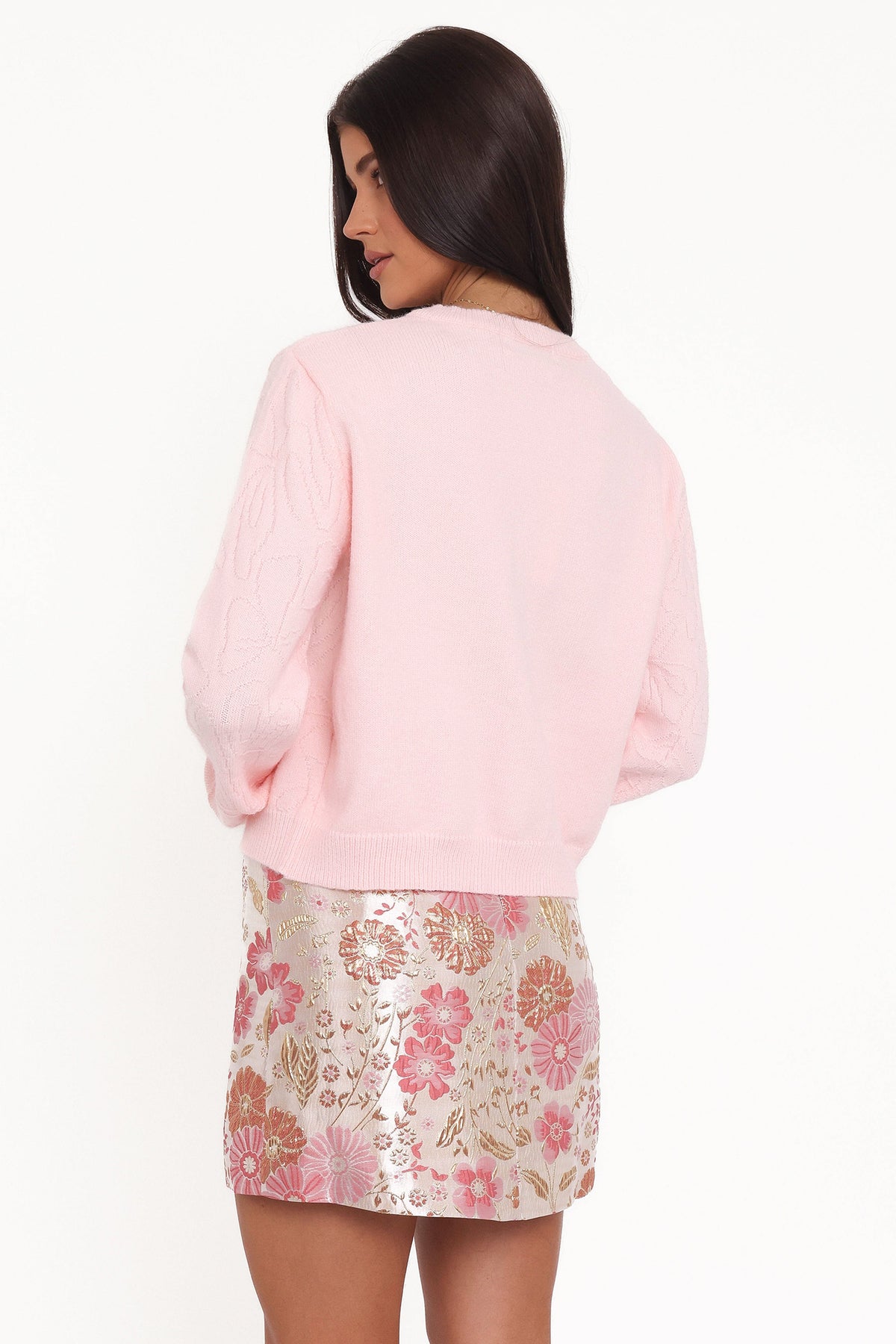 Fauna Tonal Floral Cardigan in Pink – view 5 of 8